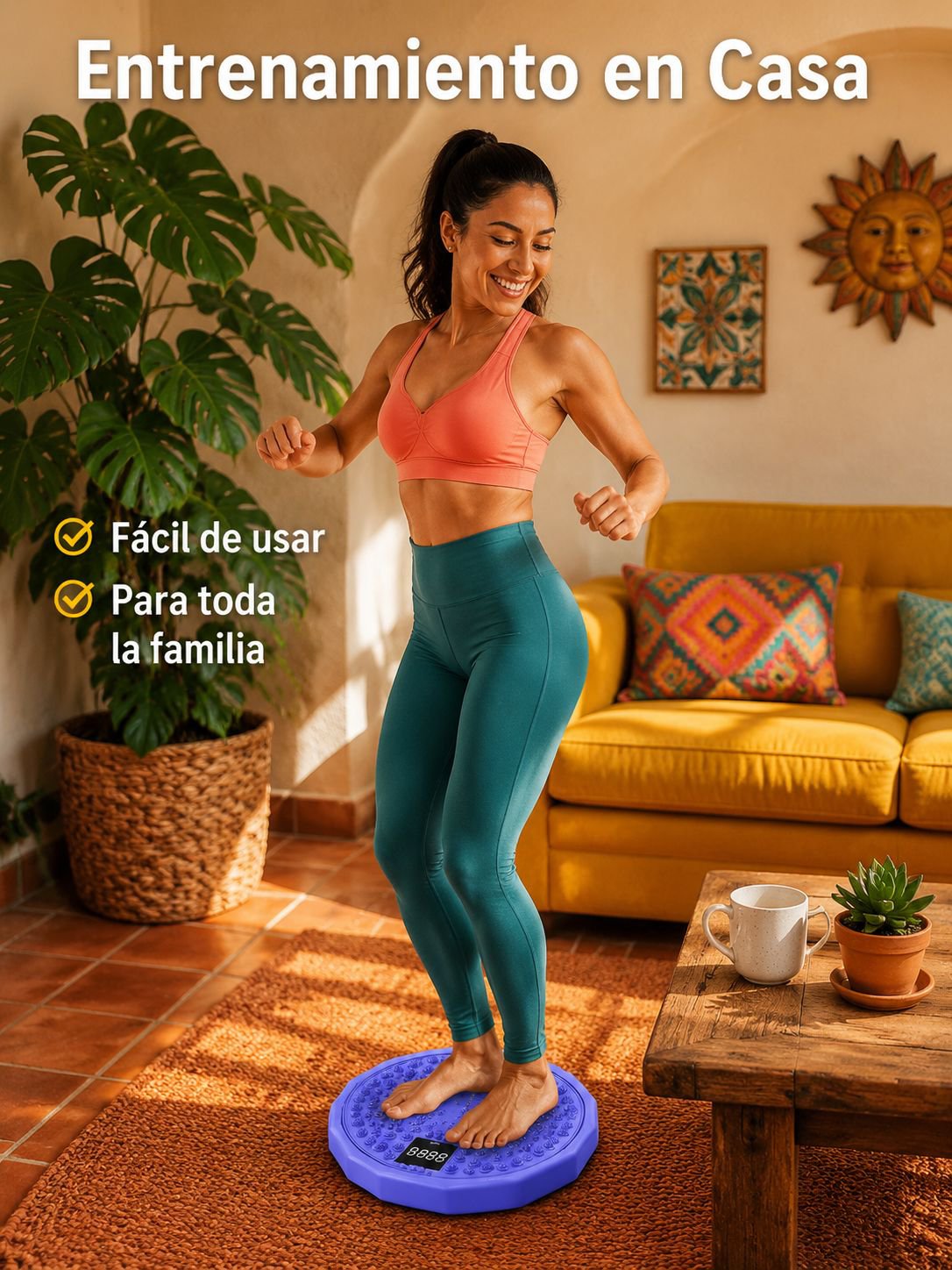 Disco multifuncional inteligente con pantalla digital, disco magnético para presión y masaje de pies