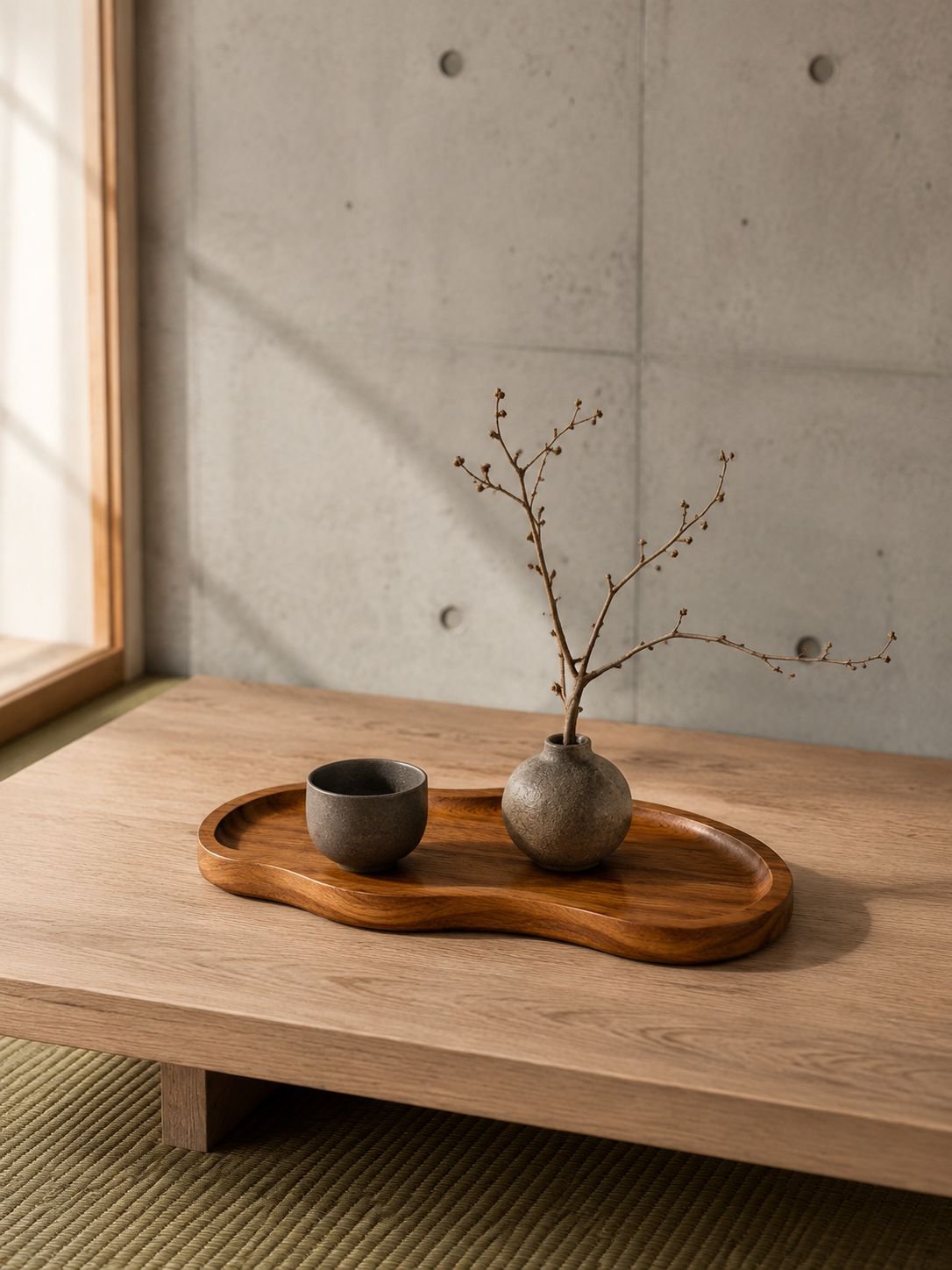 Farmhouse style wooden tray for home accessories