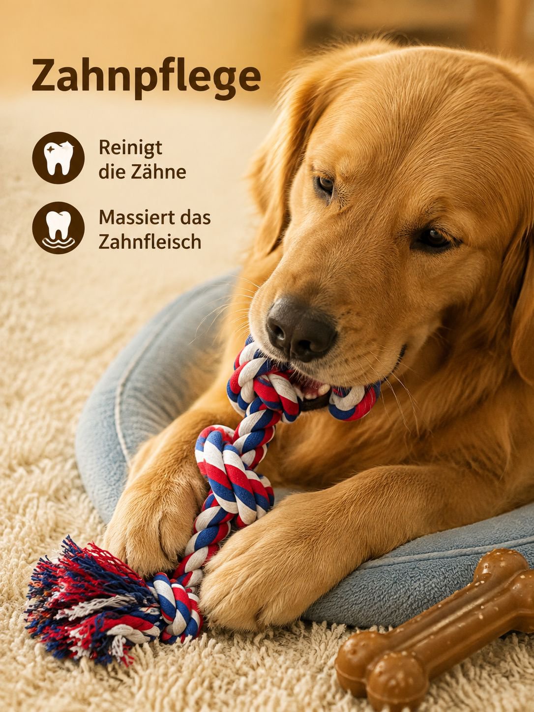 Beißfestes Ziehball-Spielzeug für Haustiere