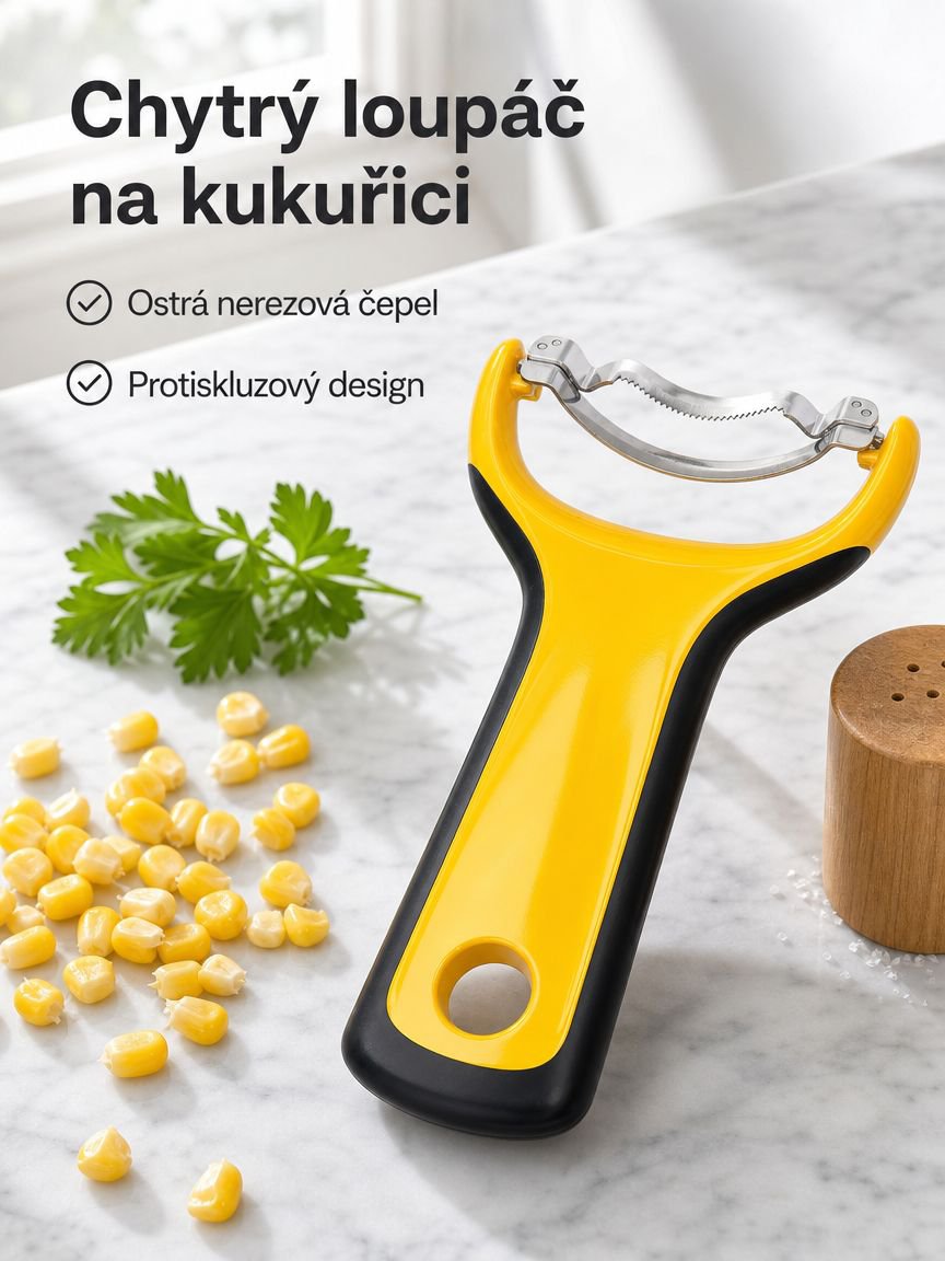 Víceúčelový nástroj na loupání kukuřice, domácí kuchyňský loupák na ovoce a zeleninu