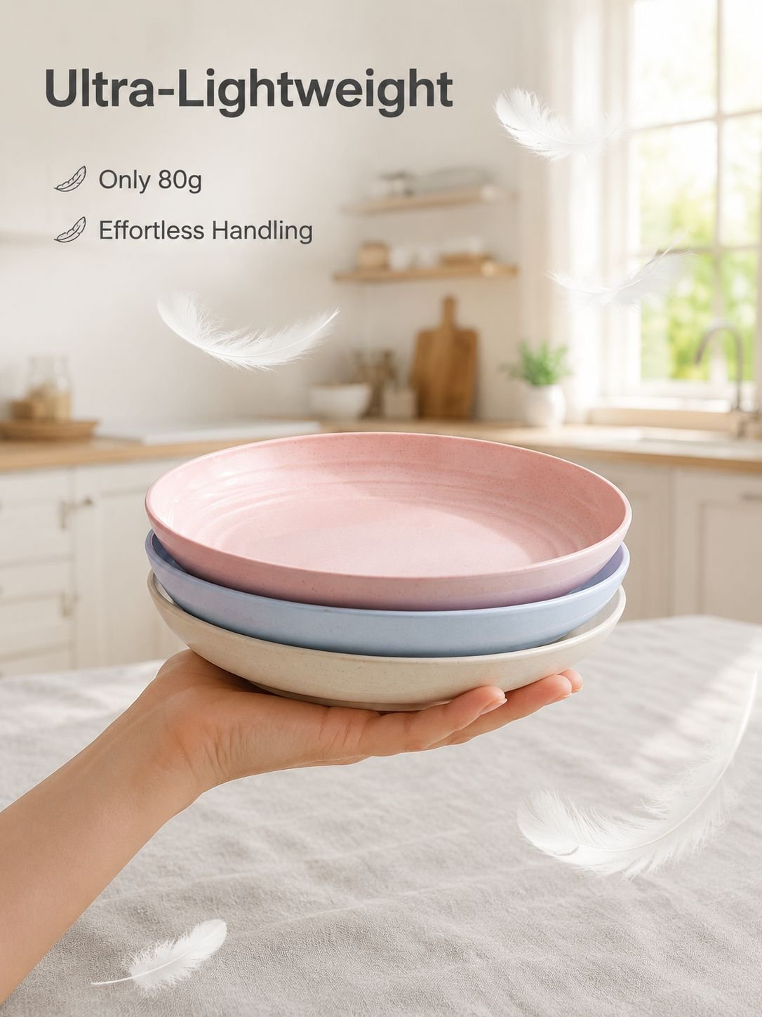 Eco-Friendly Wheat Straw Large Plate Fruit Plate Vegetable Plate Dried Fruit Plate
