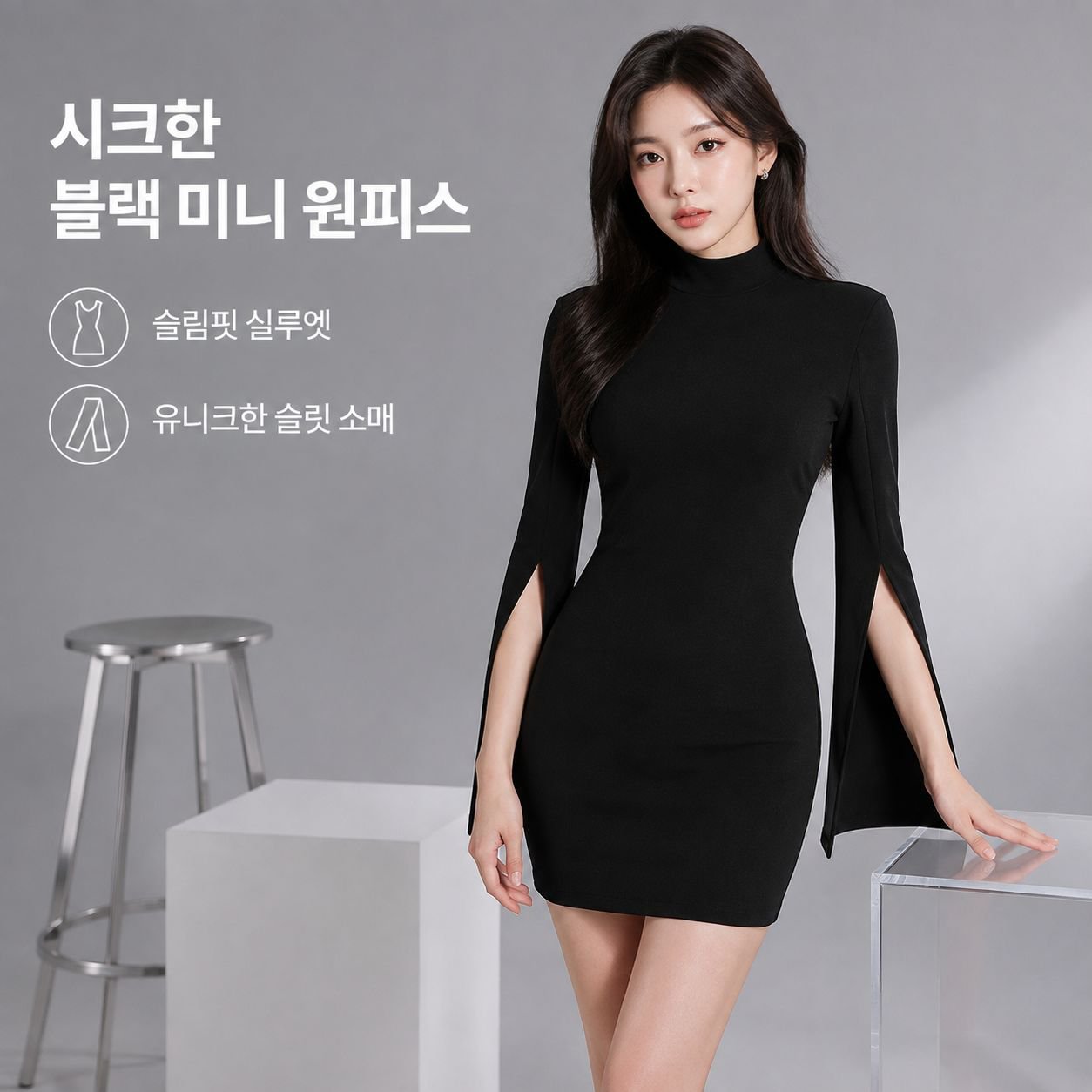 가을 겨울 신상 반하이넥 트임 소매 홀로우 여성 상의