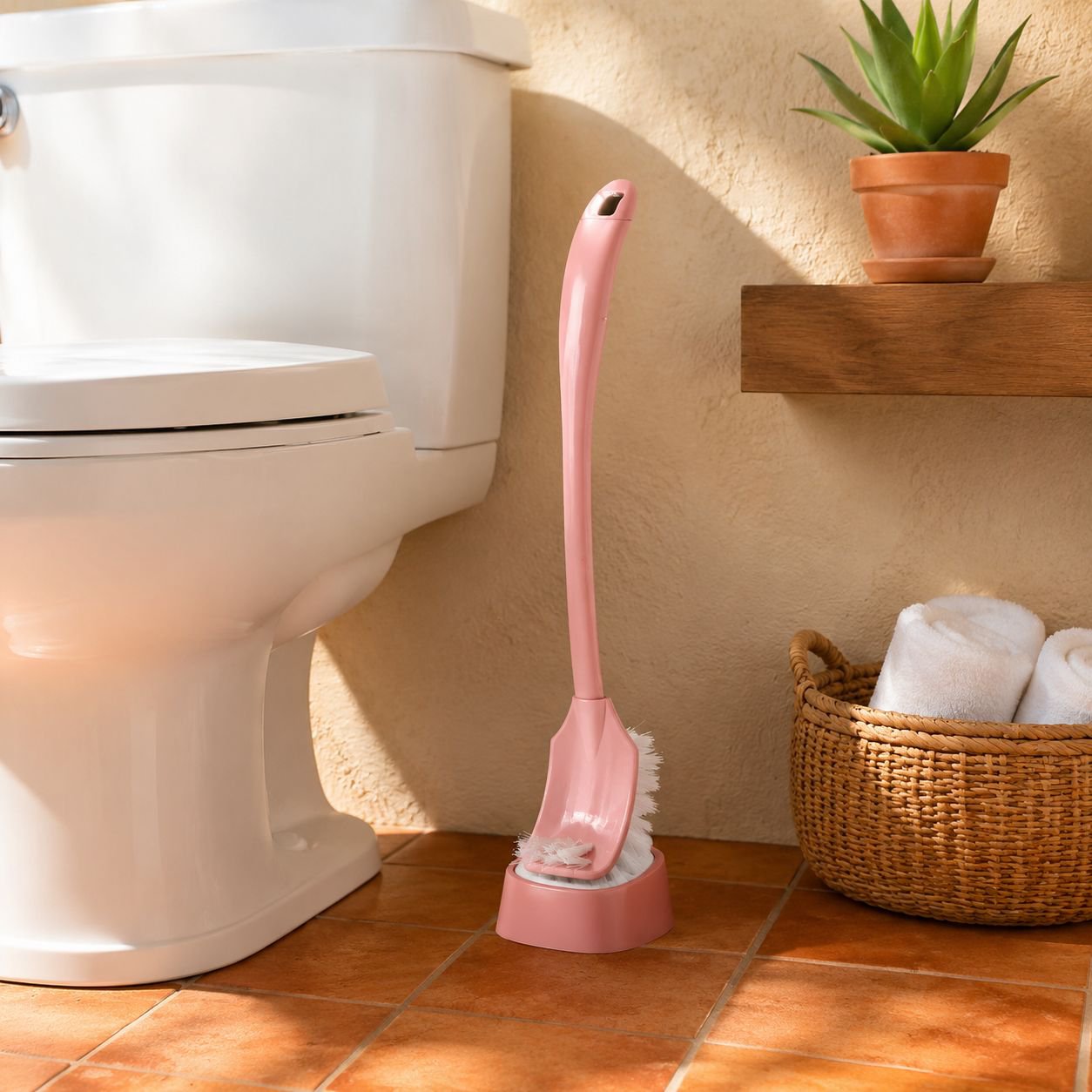 Cepillo de baño con soporte, diseño de doble cara