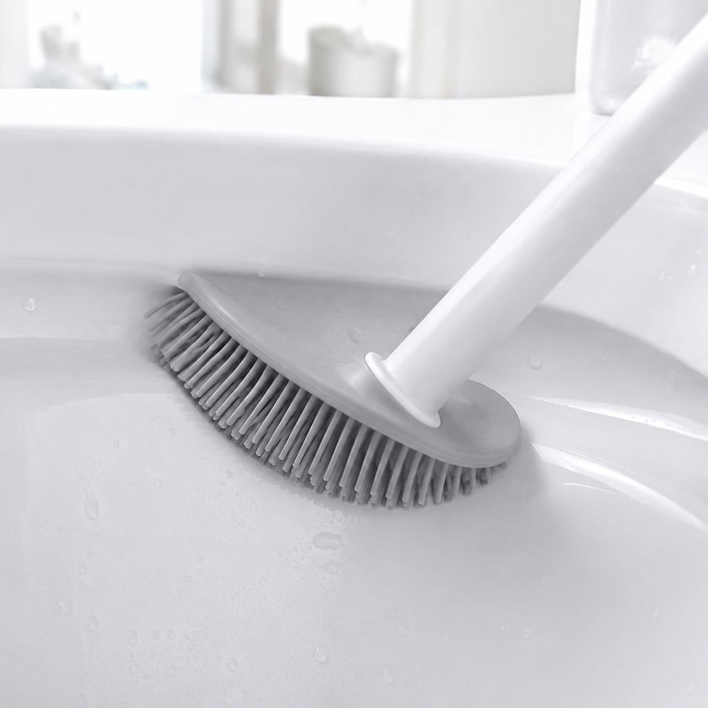 Flexible toilet brushes for deep cleaning