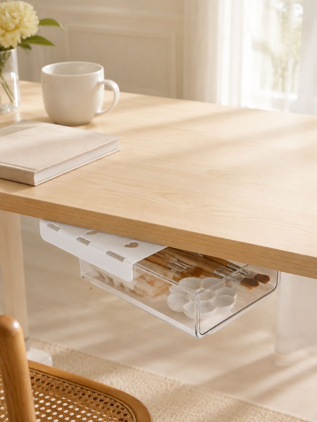 Boîte de rangement à tiroir sous le bureau