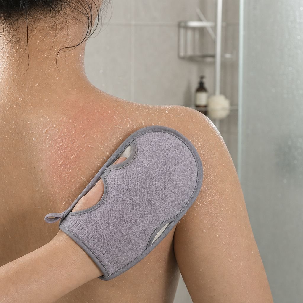 Guante exfoliante de baño para espalda