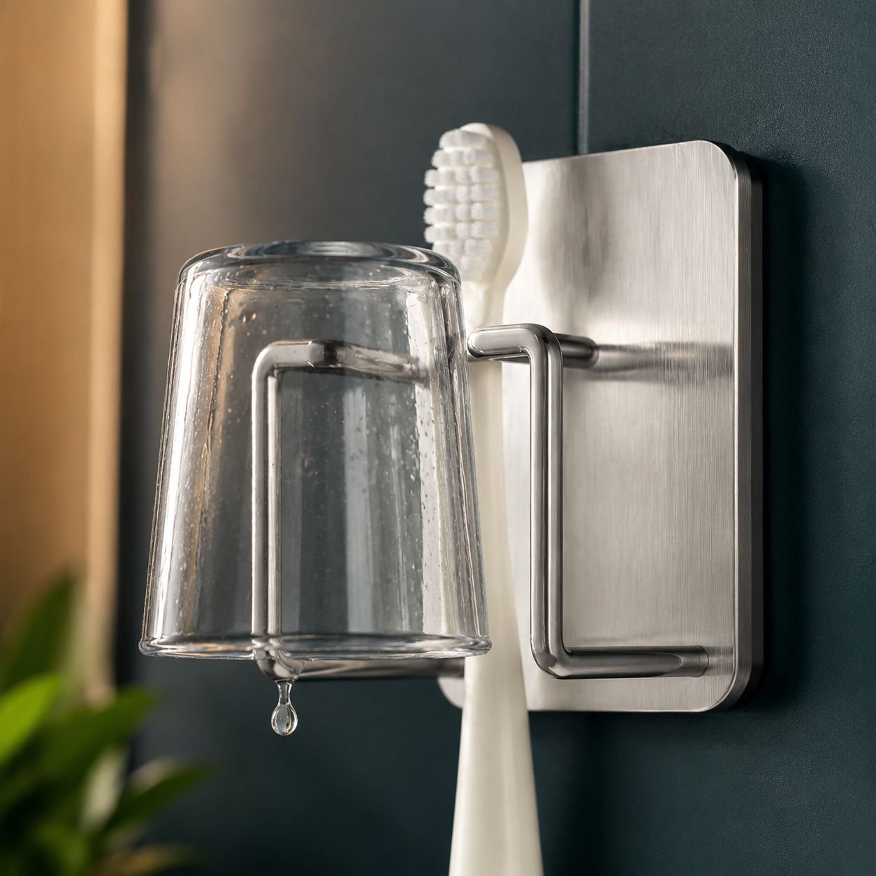 Porte-brosse à dents sans perçage avec gobelet