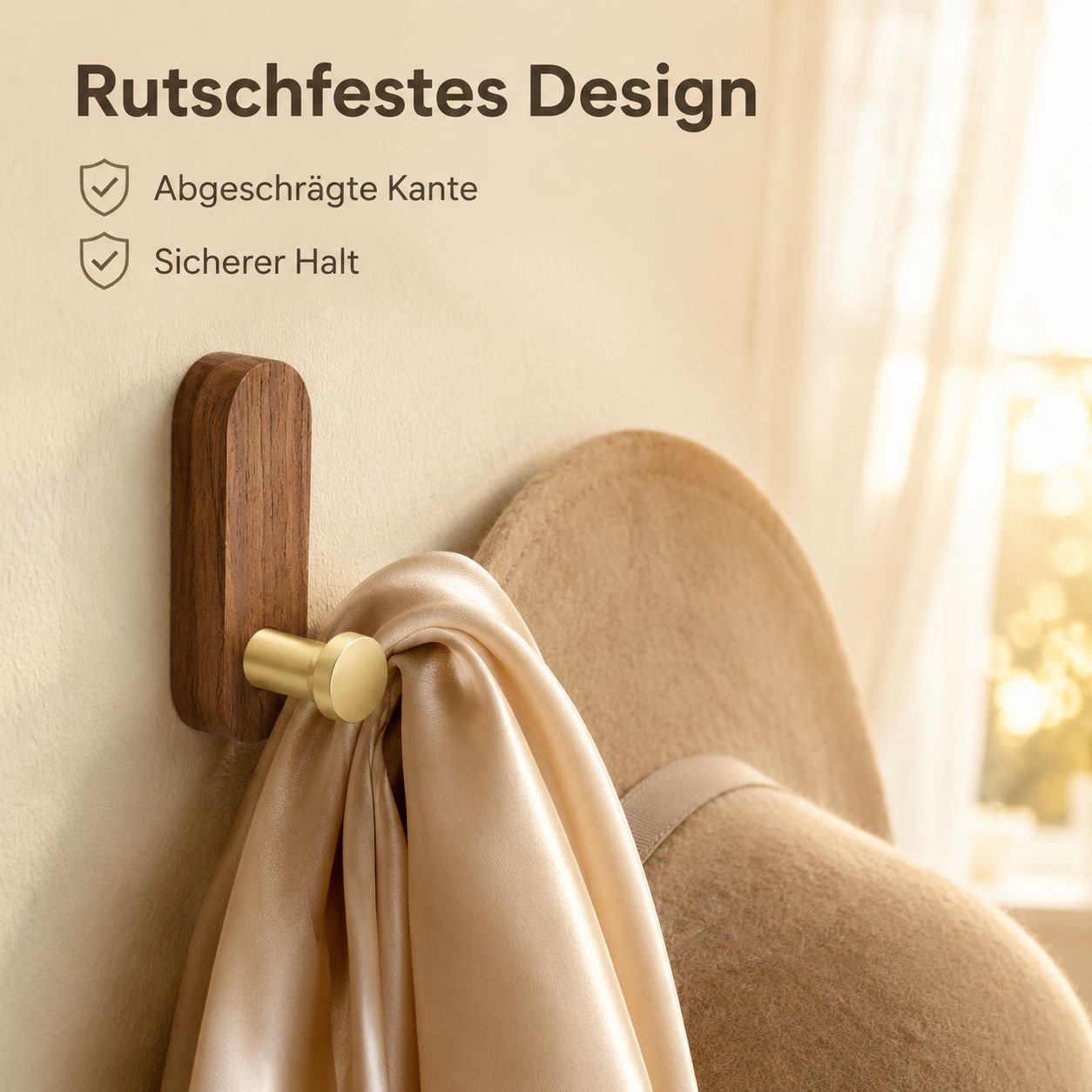 Skandinavischer Einfacher Holzhaken Wanddeko Haushaltsgarderobe