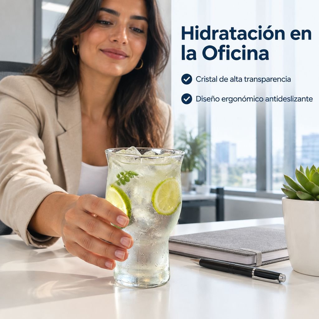 Vaso de vidrio de boca ancha para bebidas