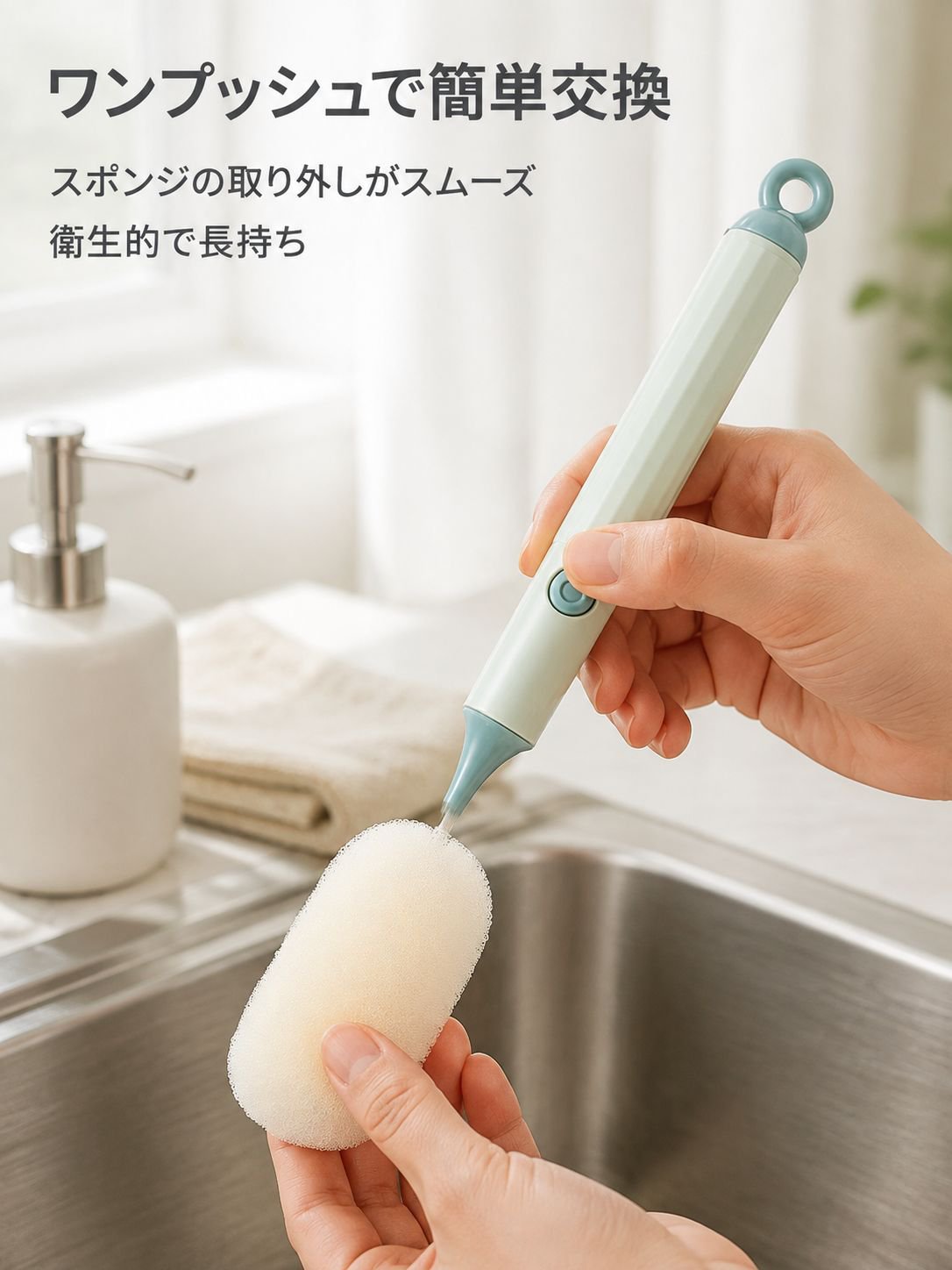 長柄スポンジカップブラシ