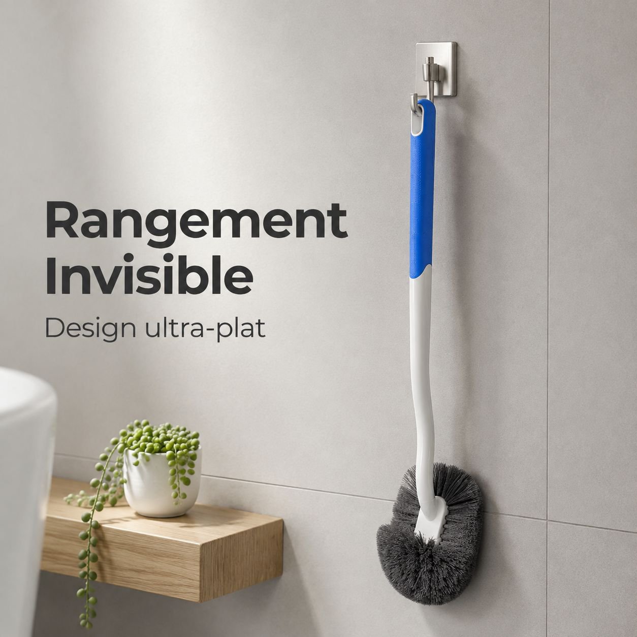 Brosse WC murale à long manche