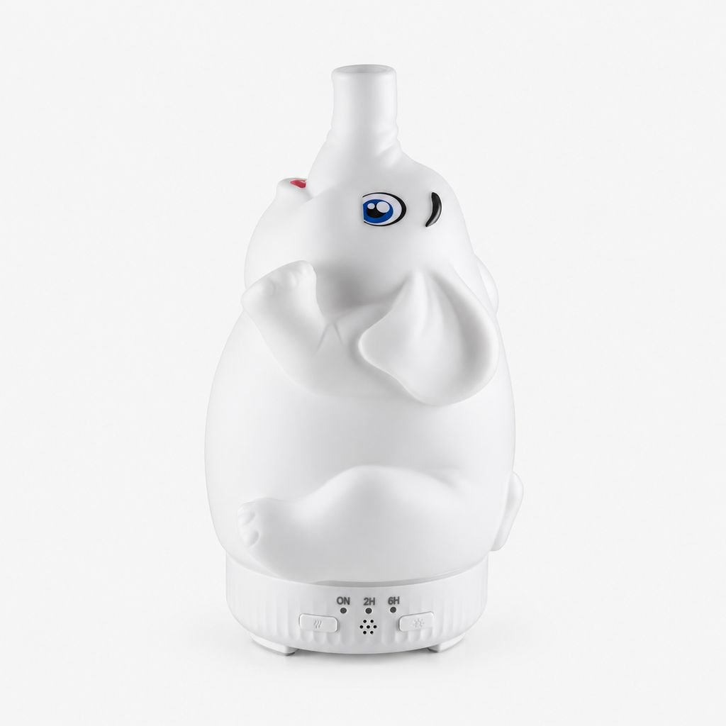 2026年新型回転式象型アロマディフューザー（7色ライトとクラゲ型保湿剤付き） - 静音・コンパクト