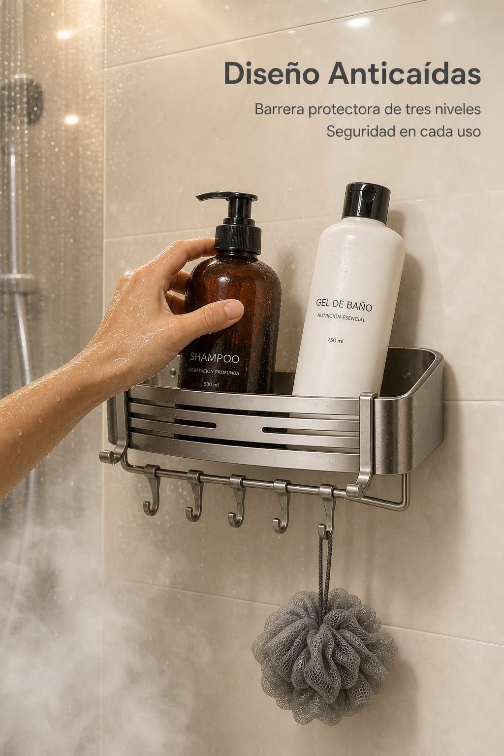 Estantería de baño fácil de instalar sin herramientas