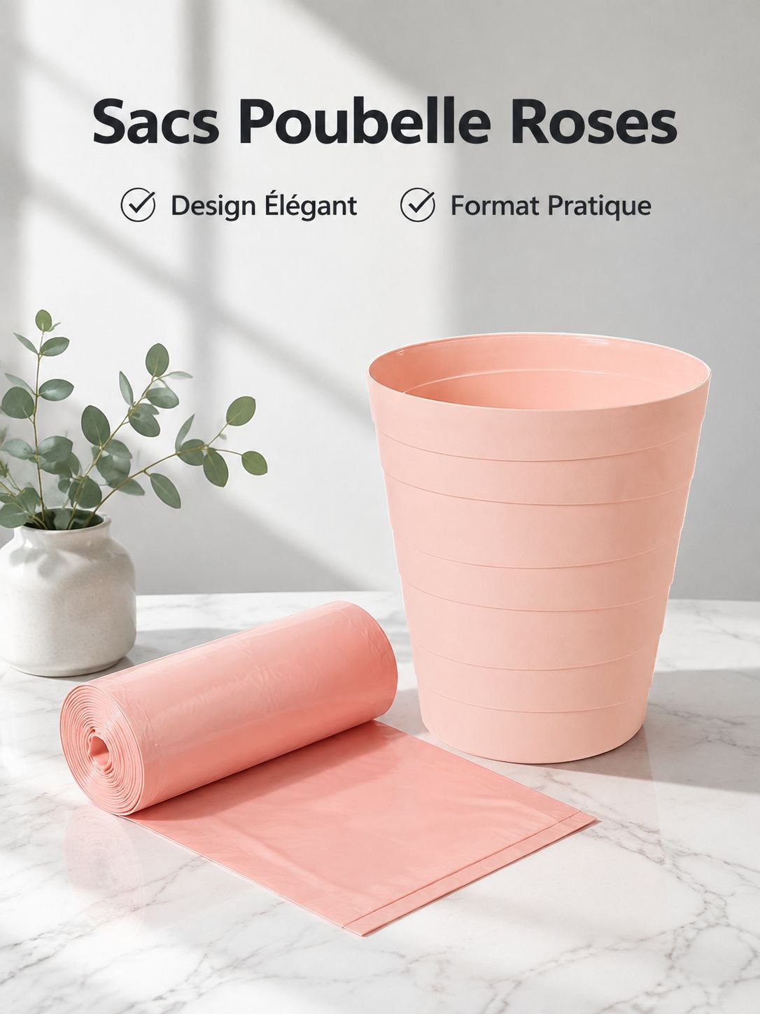 Sacs poubelle ménagers à fond renforcé, pratiques et durables