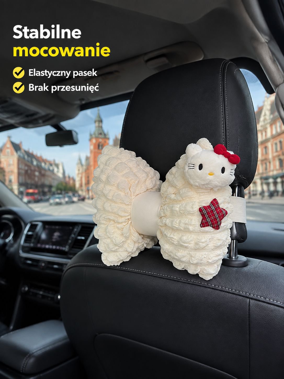 Urocza poduszka samochodowa Kitty dla dziewczynki