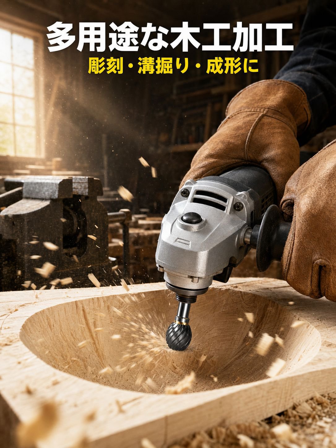 電動グラインダーの研削ヘッド
