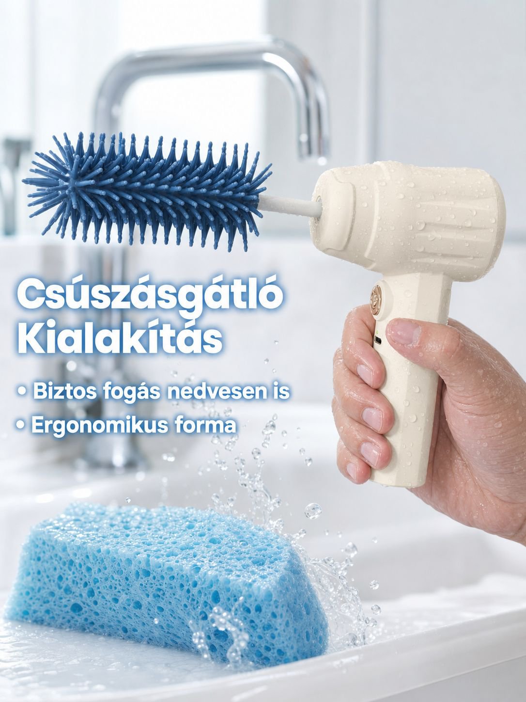 Elektromos cumisüveg kefe szilikonból, tisztítókefe