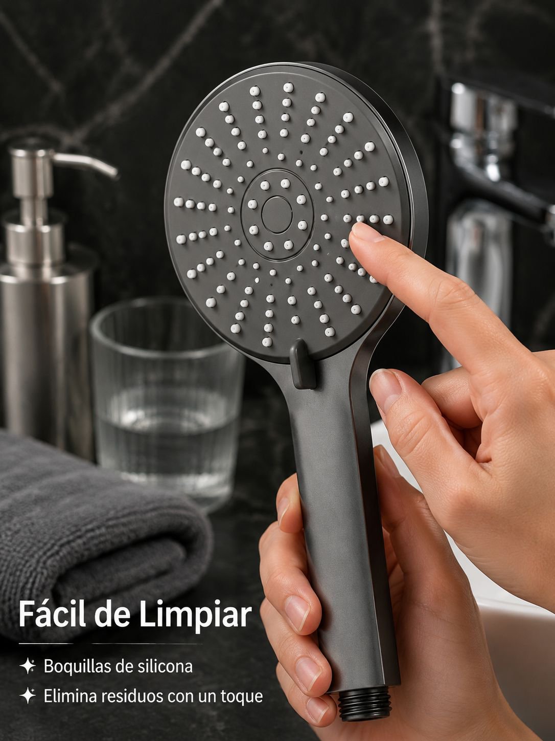 Material de silicona duradero y resistente en la ducha