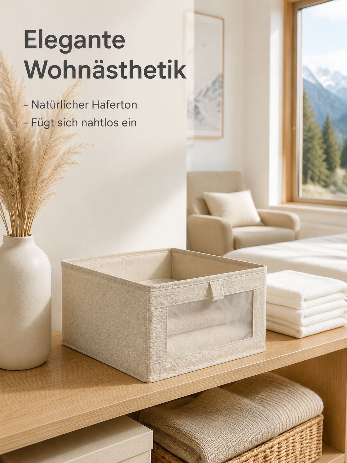 Faltbare Aufbewahrungsbox aus Baumwoll-Leinen in stilvollem Design