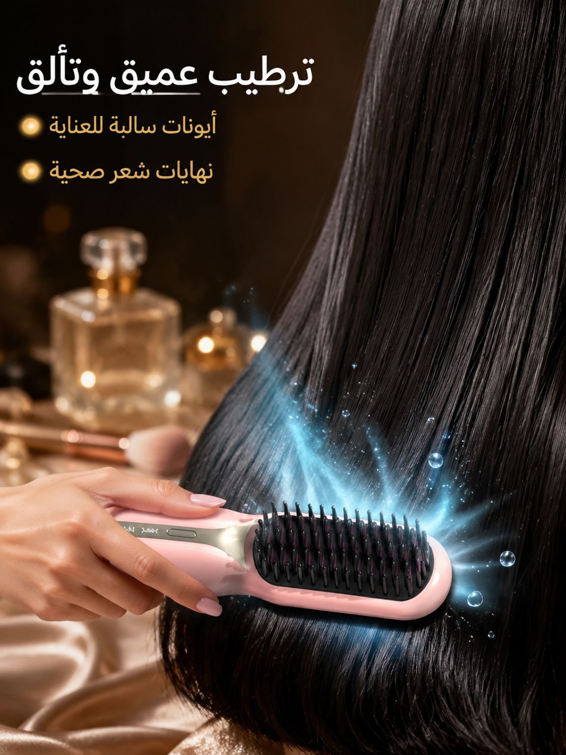 مشط فرد الشعر اللاسلكي الجديد بالأيونات السالبة للتجعيد والفرد
