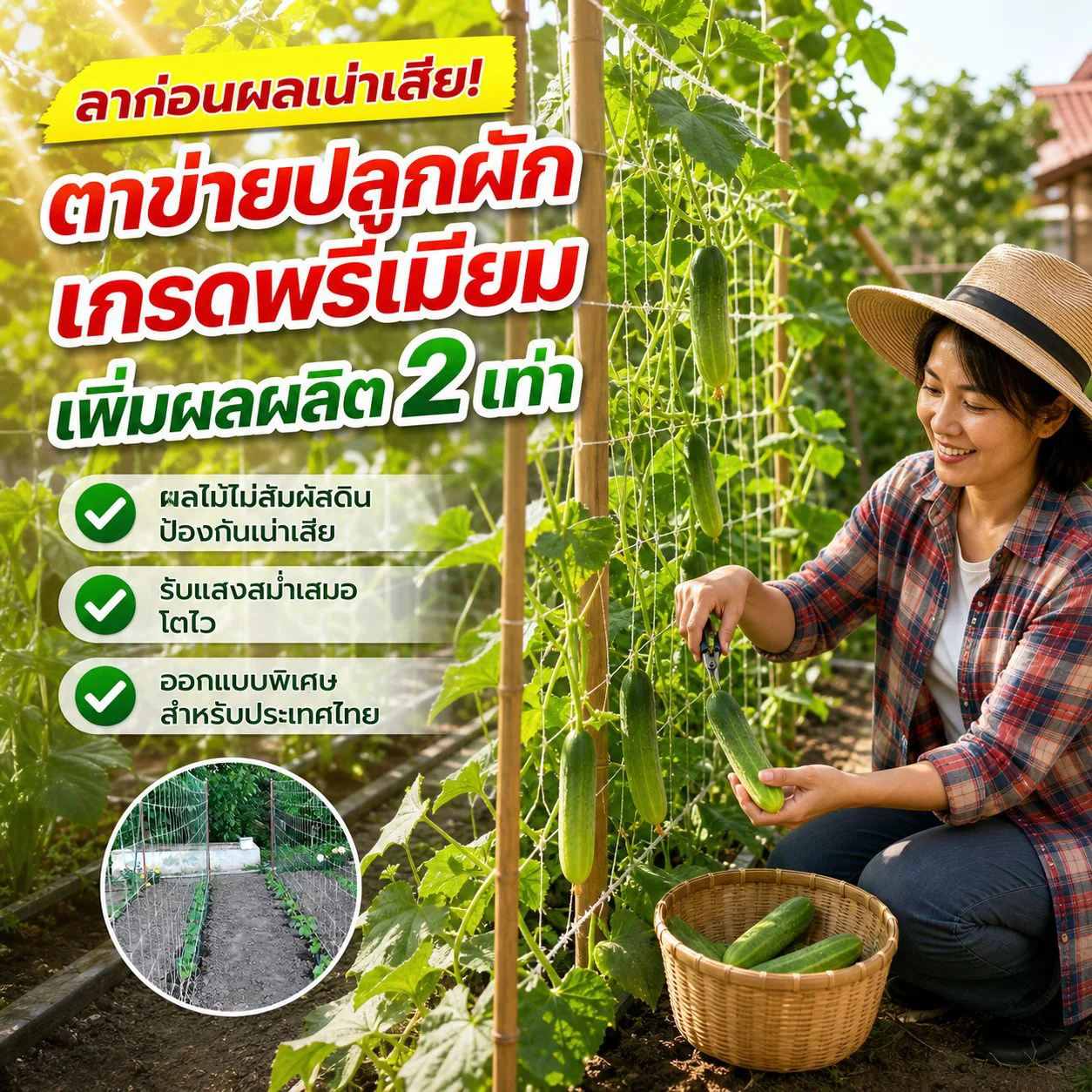 ตาข่ายปีนต้นไม้ DIY สำหรับสวน ขนาด 5x15 ฟุต