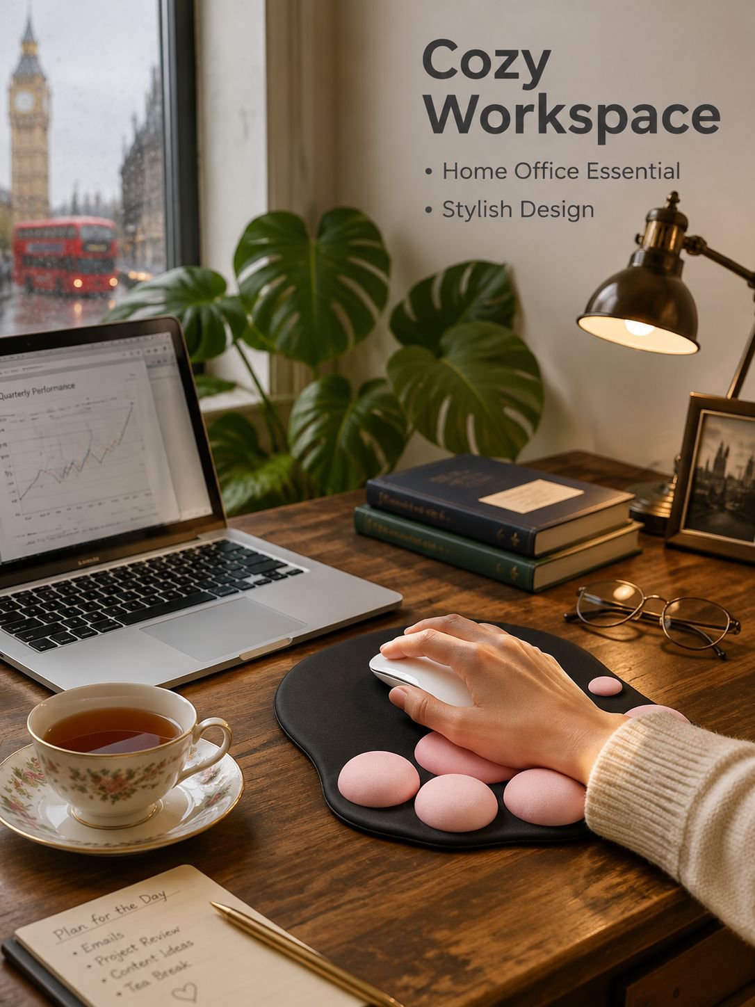 Cute and personalized silicone wrist rest mouse pad with cat paw design for computer laptops.