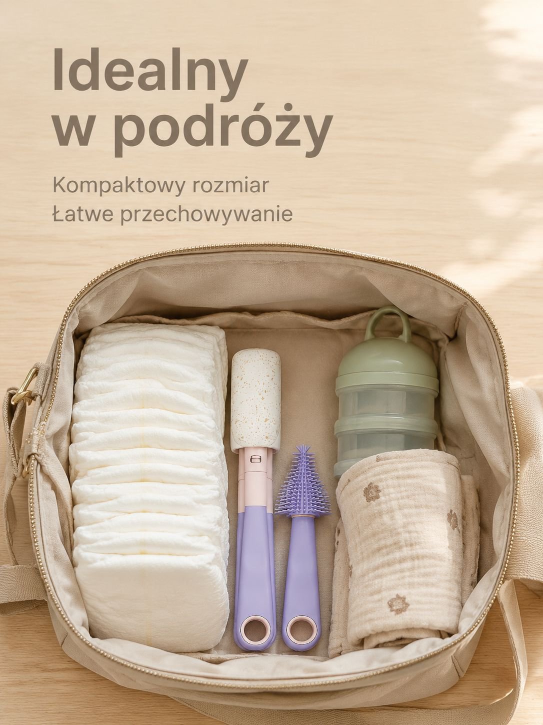 Przenośna szczoteczka do smoczków dla dzieci