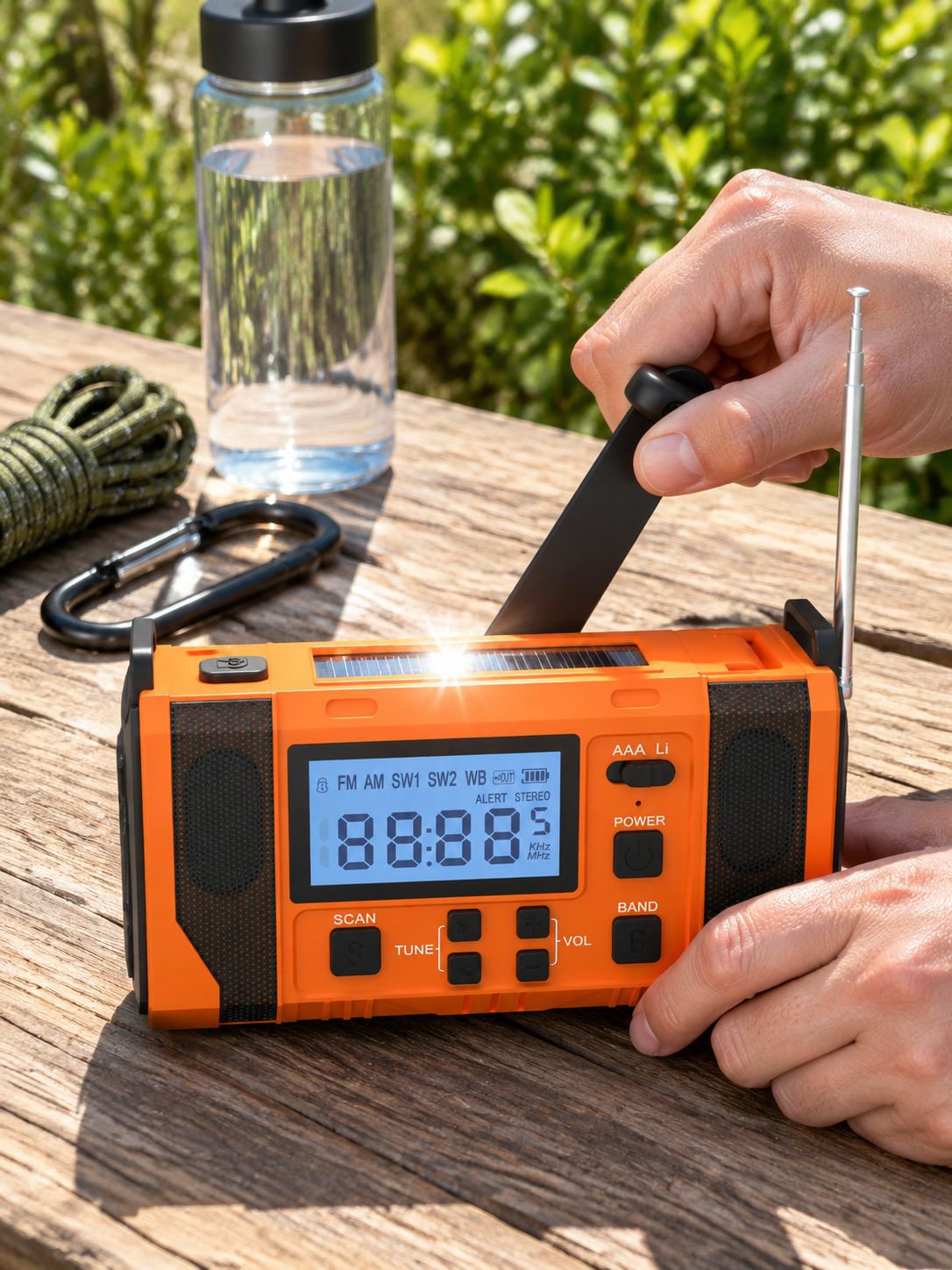 Multifunktionale Solar-Handkurbel Laden Handy Notfall Radio Aufladen Beleuchtung Katastrophe Prävent