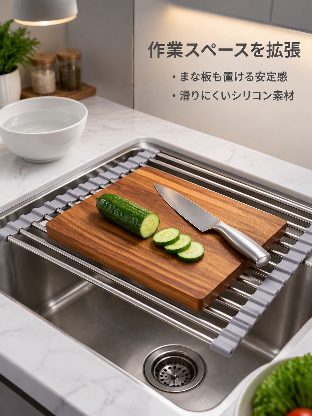 折りたたみ式シリコンキッチンシンク水切りラックロールアップ収納ラック