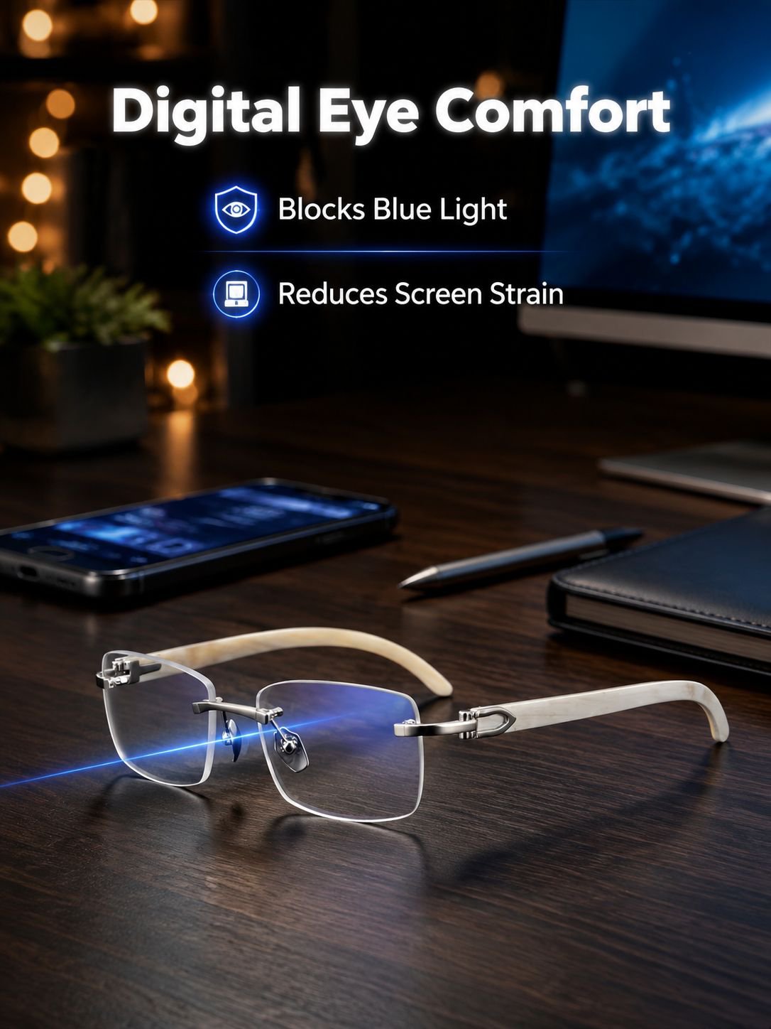 New frameless reading glasses