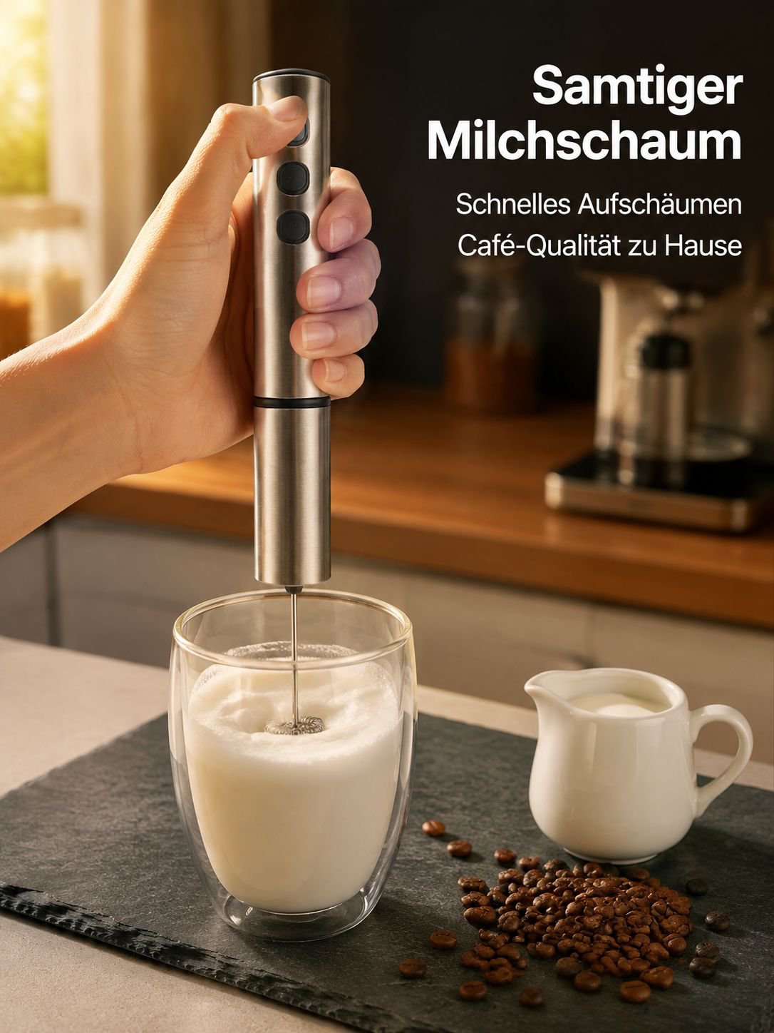 Multifunktionaler Handaufschäumer Sahnequirl