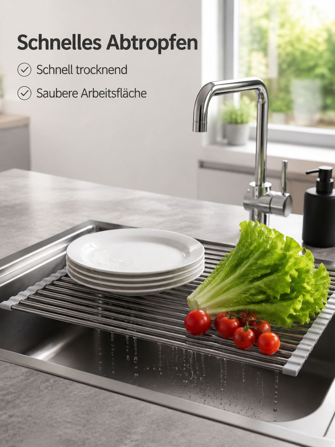 Multifunktionales faltbares Silikon-Spülbeckenregal, Küchen-Geschirrablage, Obst- und Gemüsesieb