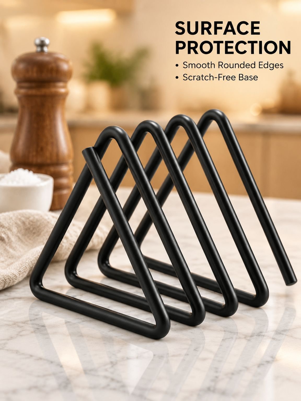 Iron cutting board stand with upright storage design