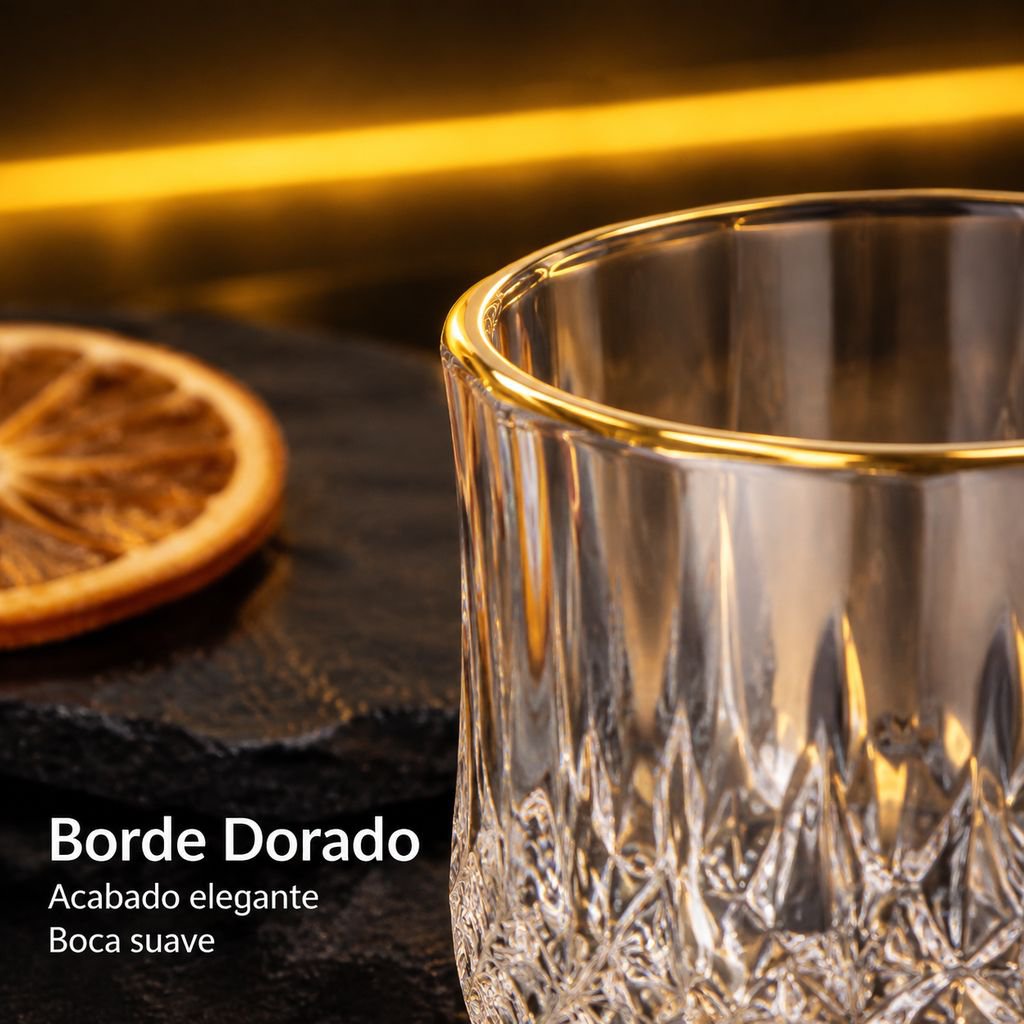 Vaso de Vidrio para Whisky y Cerveza Diseño Diamante para Bar KTV