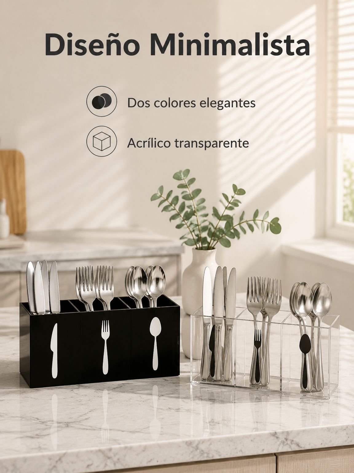 Tubo separador para guardar cubiertos