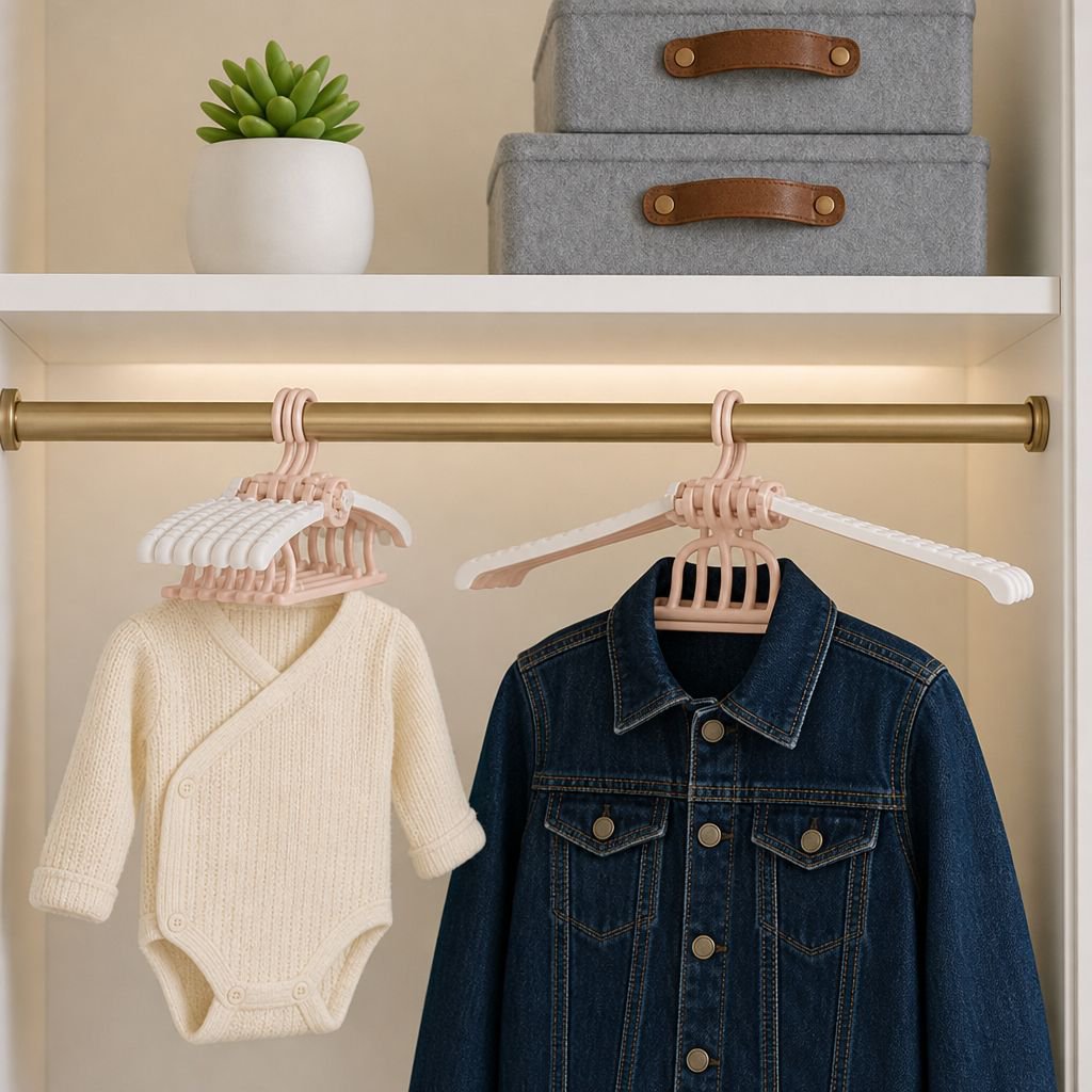 Infant Special Hanger Adjustable Solid Wood Sliding Household Hanger