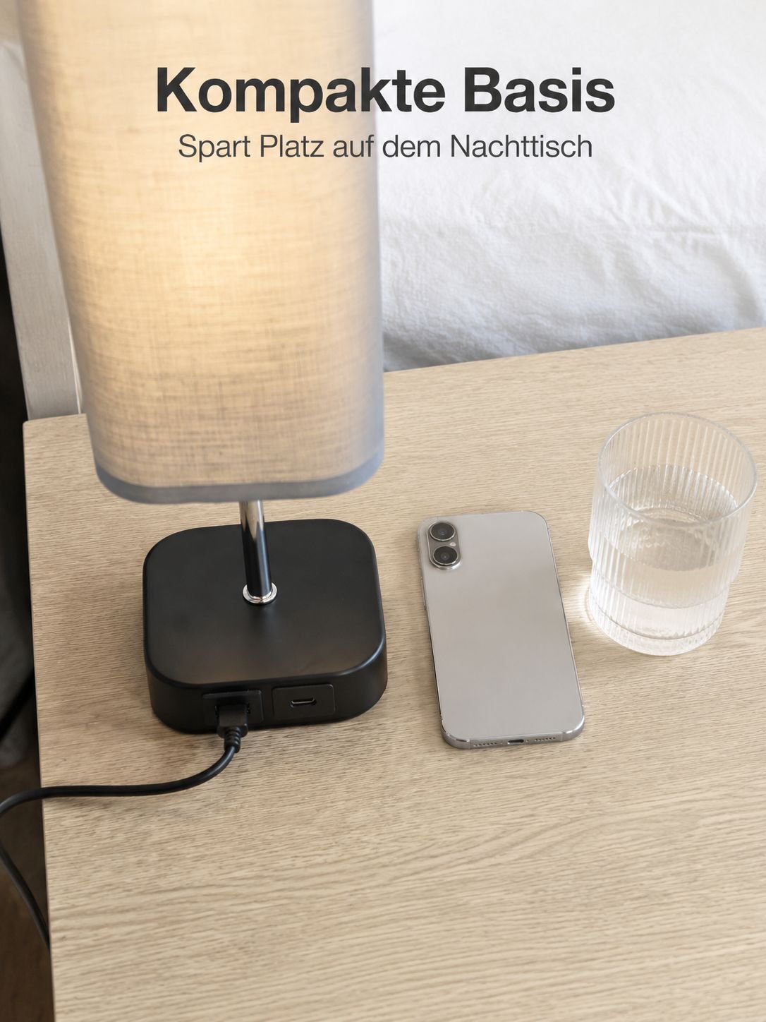 Tischlampe mit Dual-Adapter Hochspannungsaufladung privates Modell dreistufig dimmbar