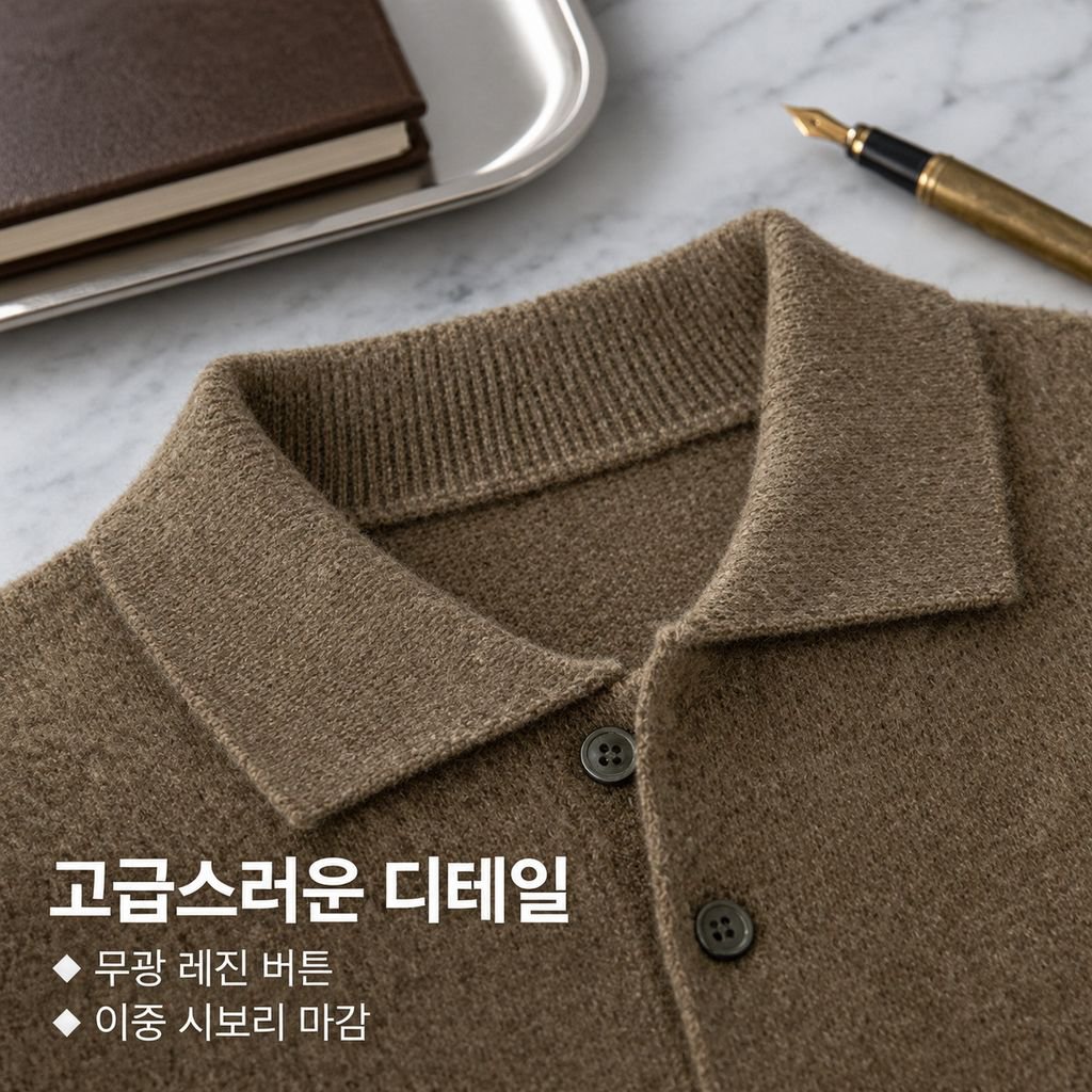 남성 F/W 루즈핏 카라 폴로넥 무지 니트 스웨터