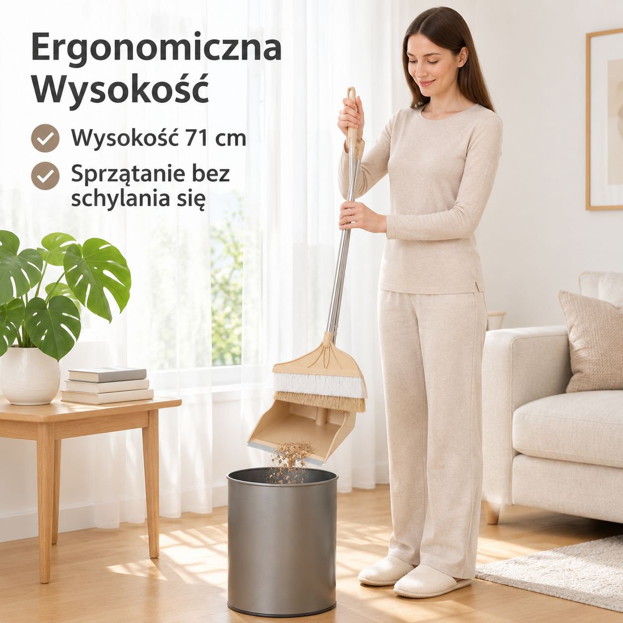 Miotła z miękkim włosiem (z włosia dzika) do podłóg drewnianych
