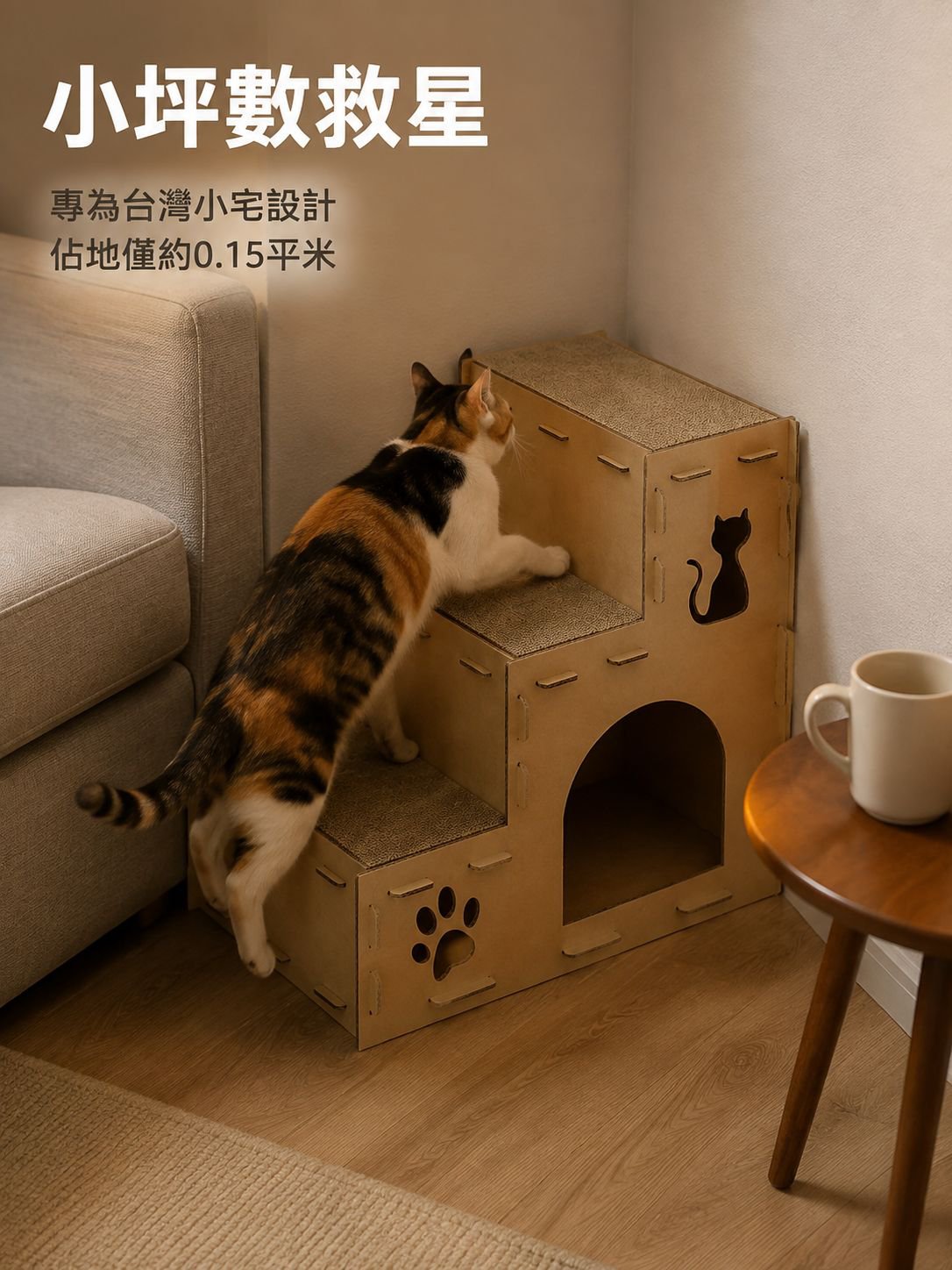반려동물 다층 고양이 골판지 빌라