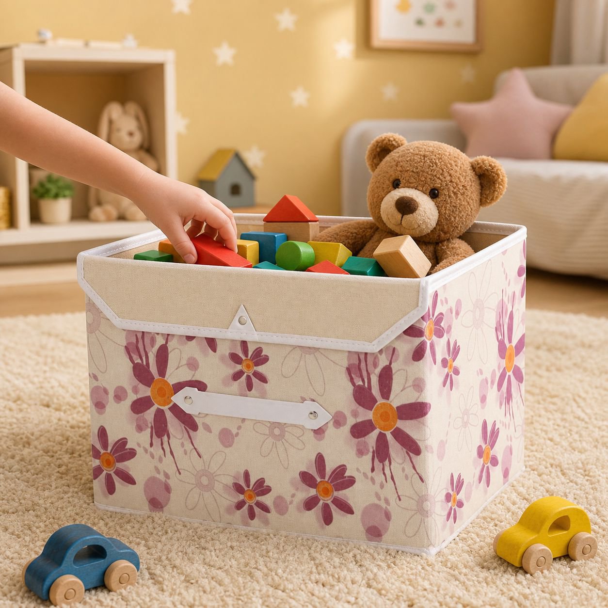 Stackable fabric storage boxes for home organization
