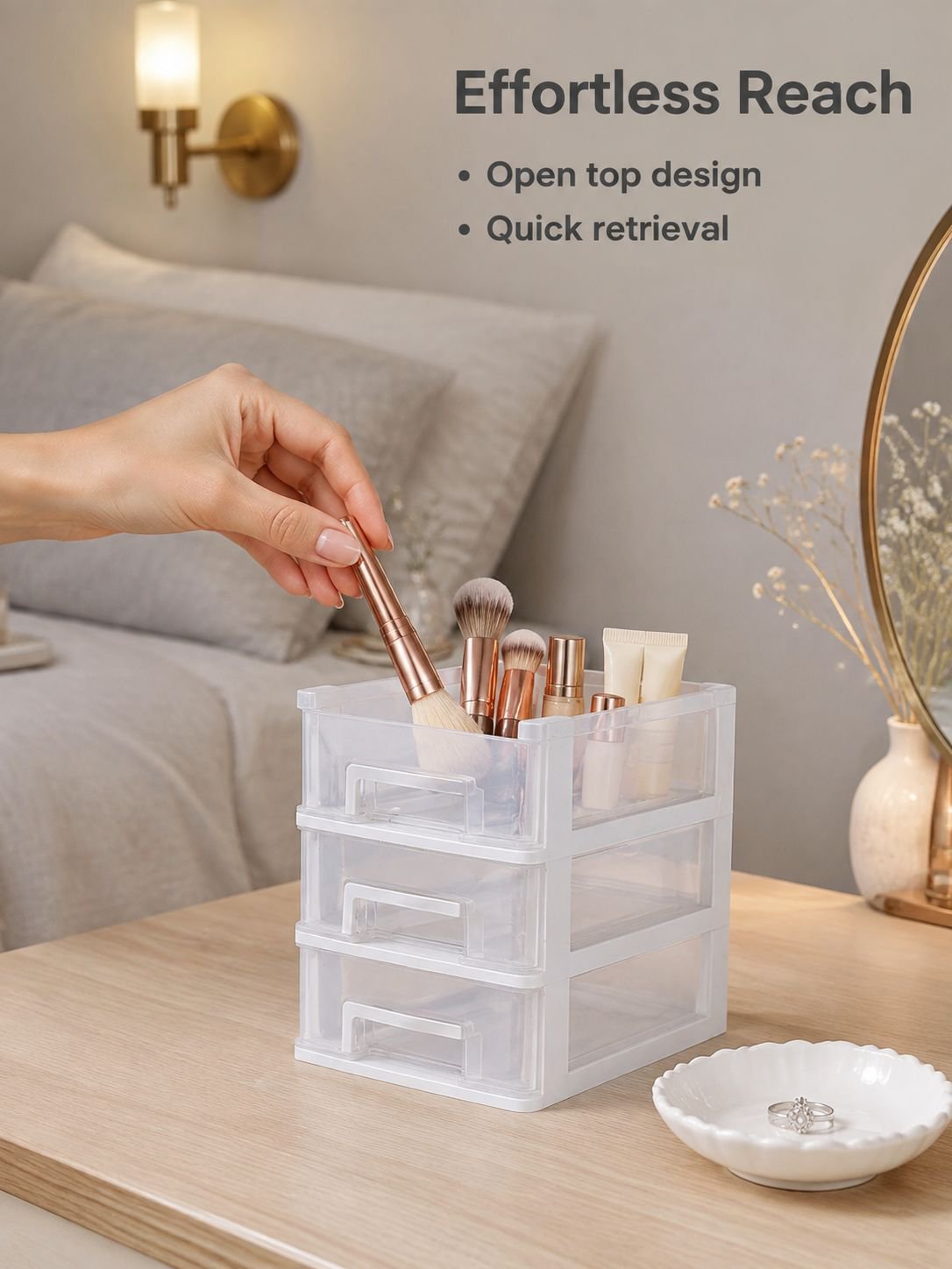 Desktop storage box keeping a workspace neat and clutter-free