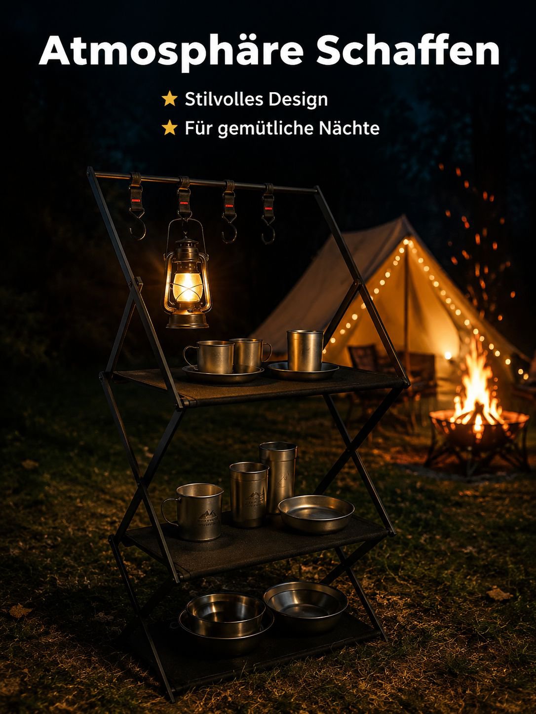 Robustes Aluminiumregal für Outdoor-Abenteuer und Camping