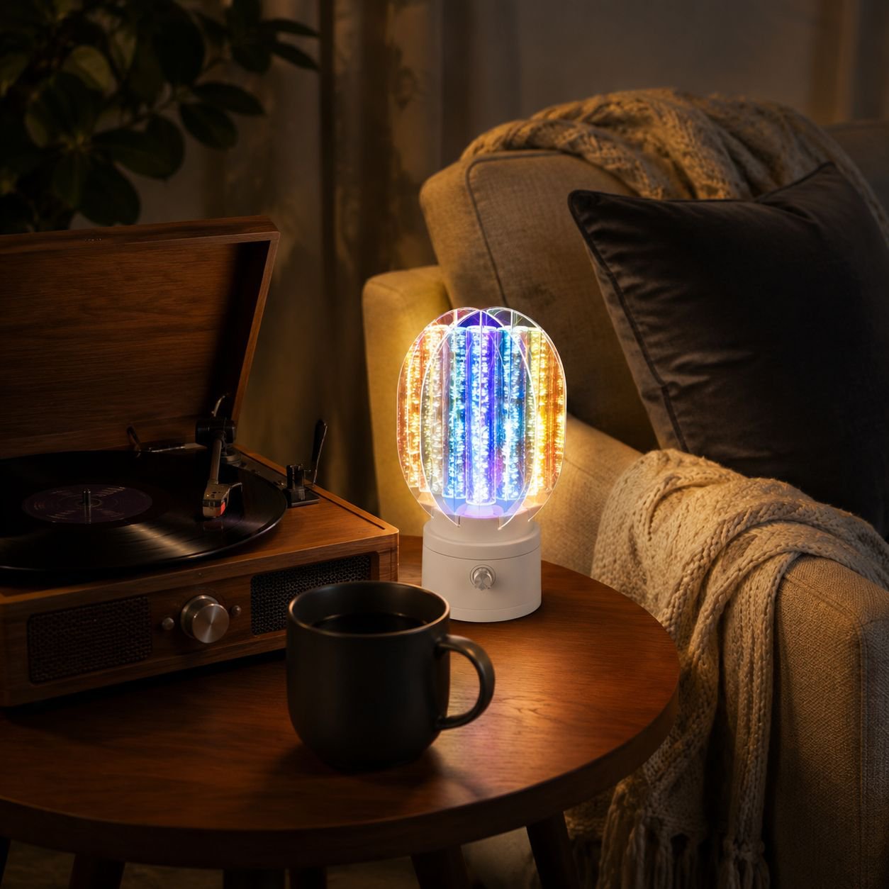 USB rechargeable Aurora Atmosphere Lamp in use