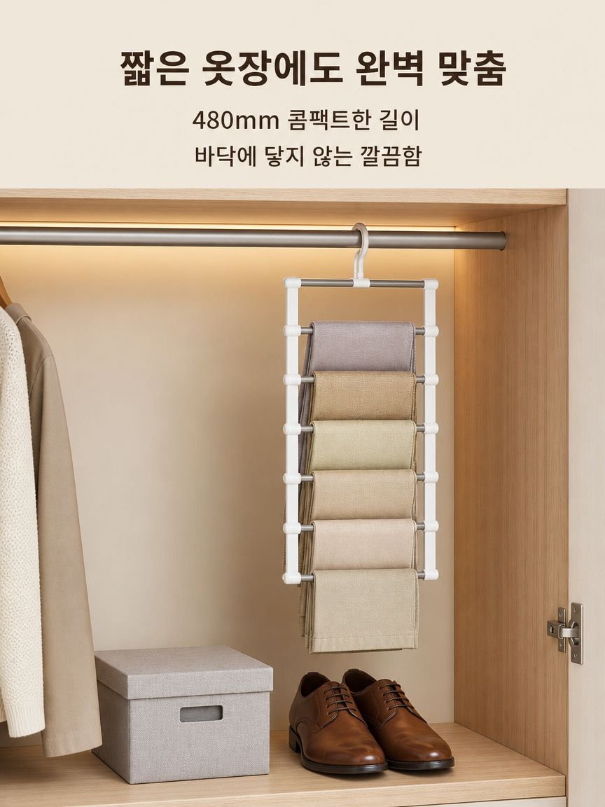 다층 접이식 무봉제 바지 행거