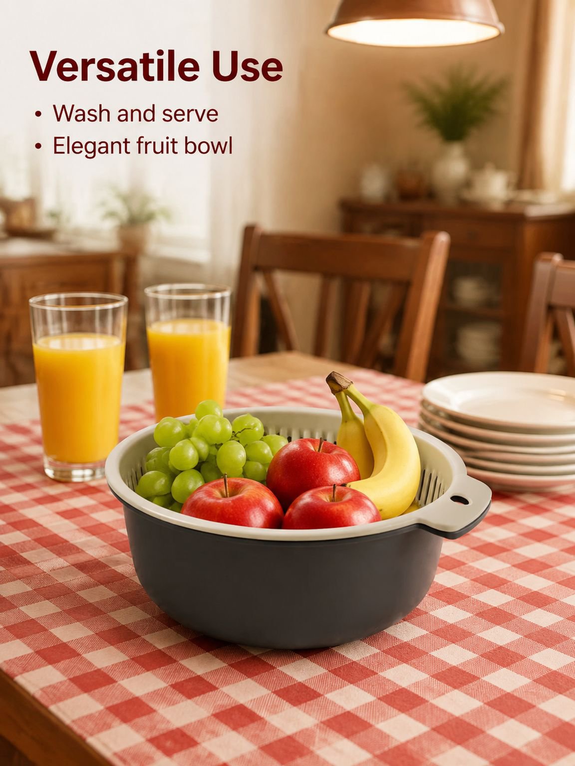 Kitchen organizer basket for tidy countertop storage