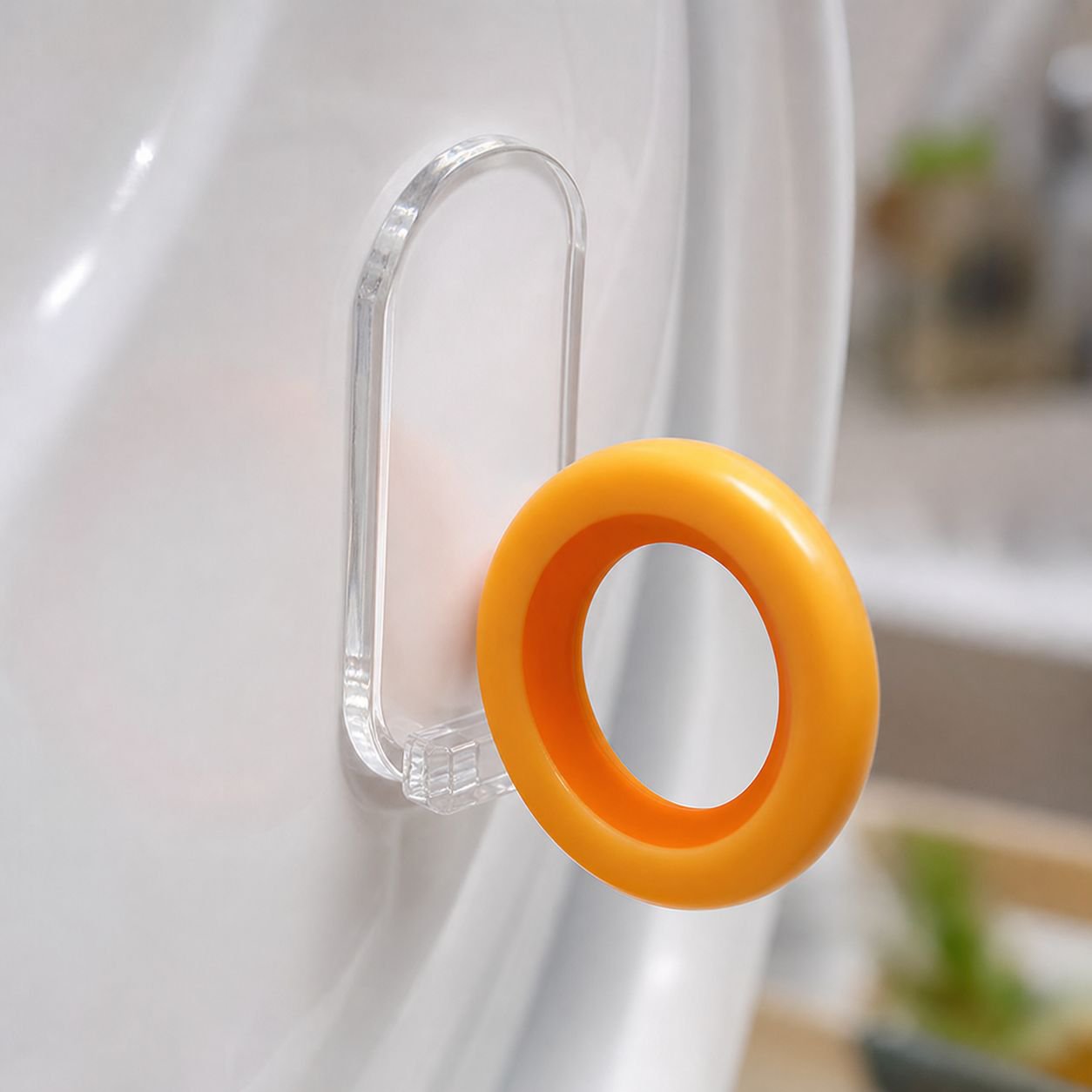 Durable and hygienic toilet seat lifter in use