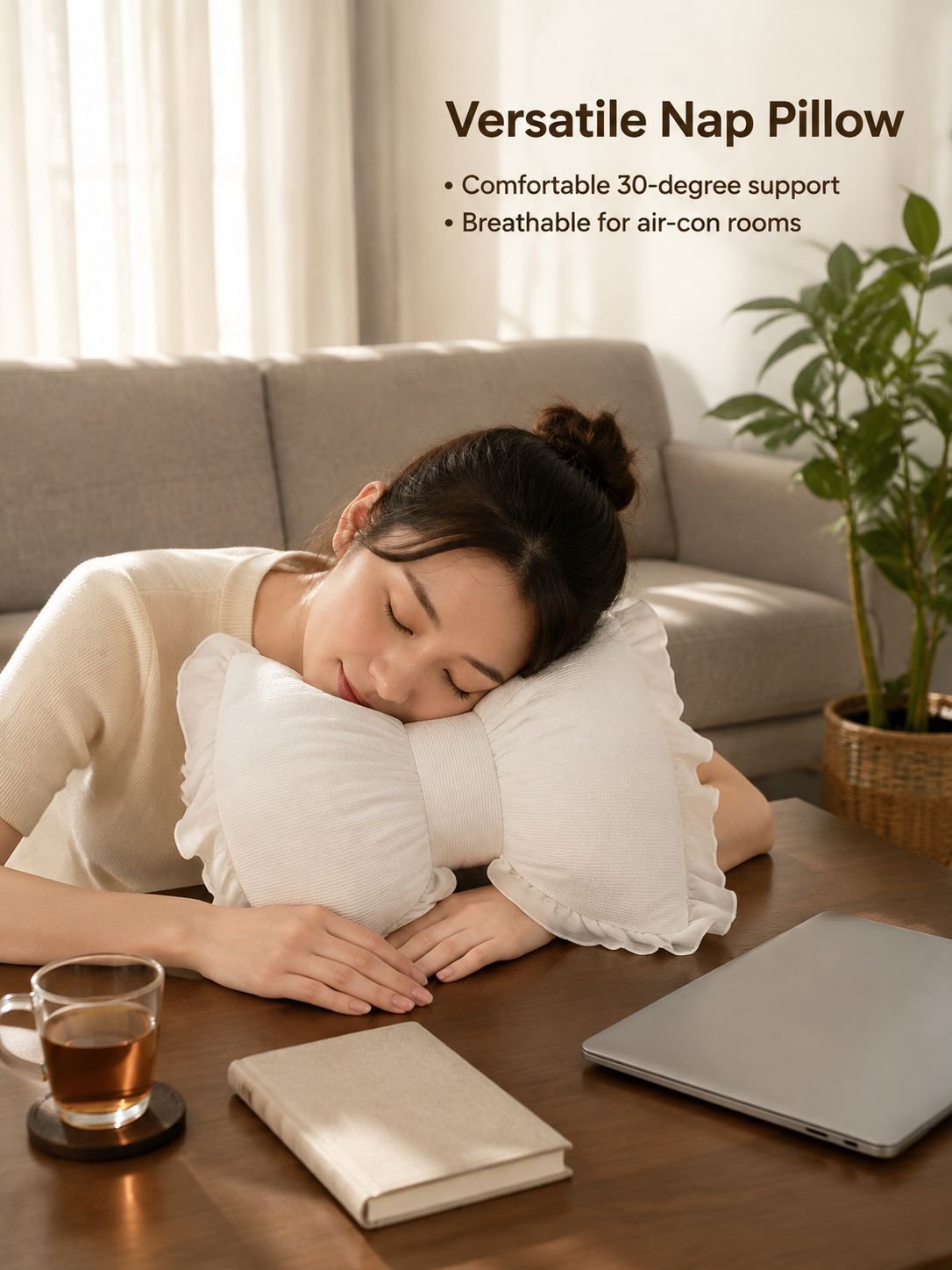 Bow-tie lace sofa cushion