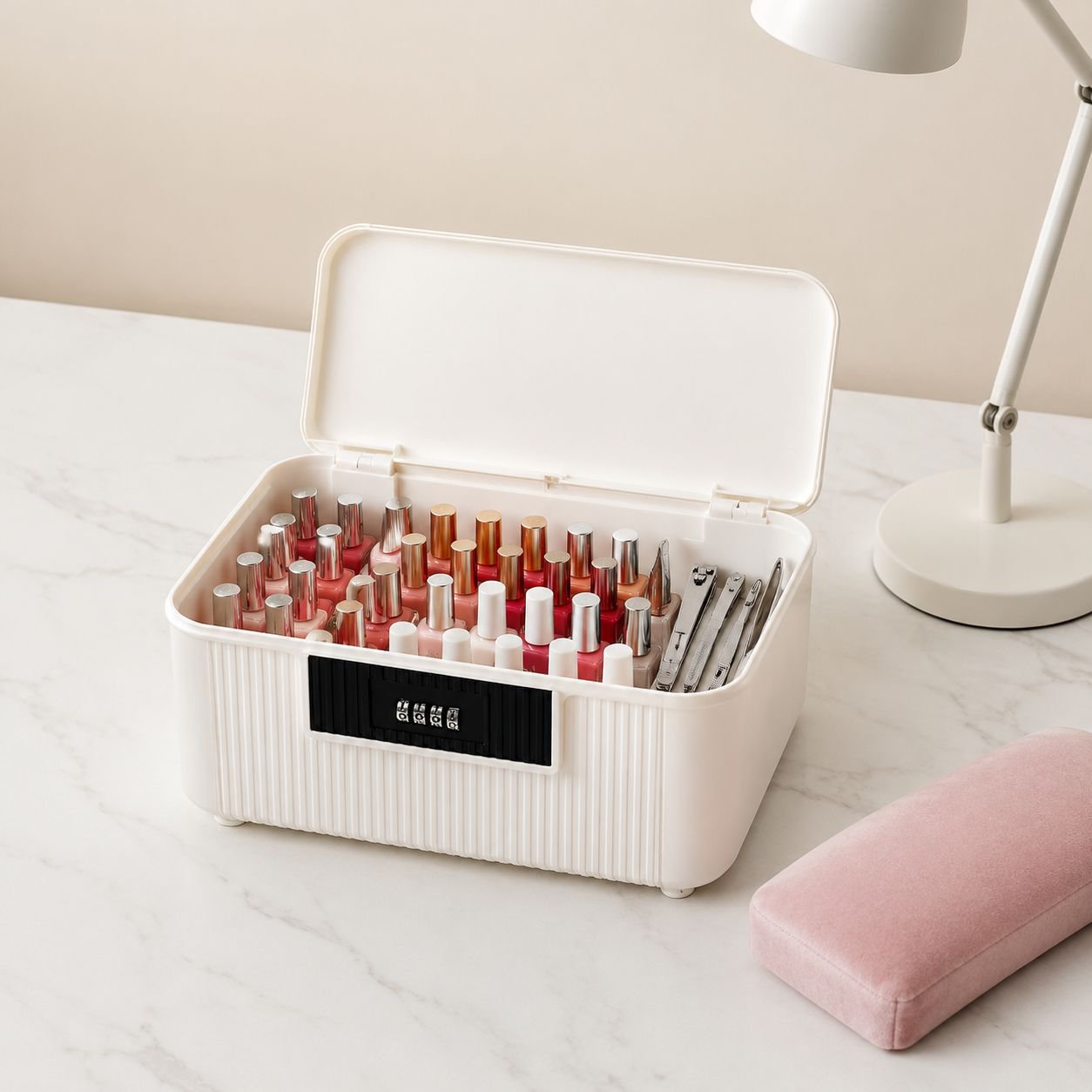 Lockable Password Storage Box Extra Large Capacity for Car and Nail Art