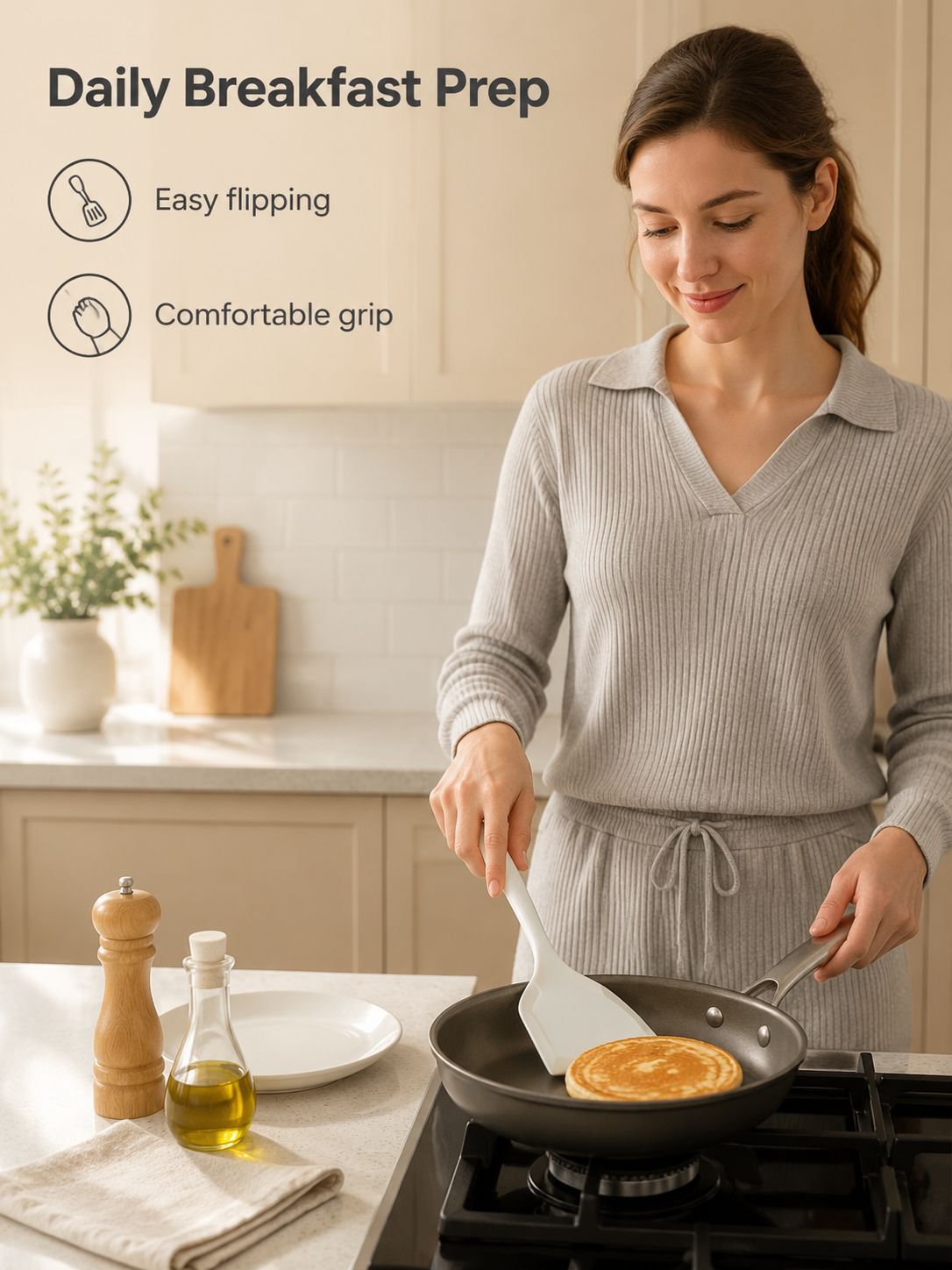 Wide Mouth Non-stick Silicone Tamagoyaki Spatula